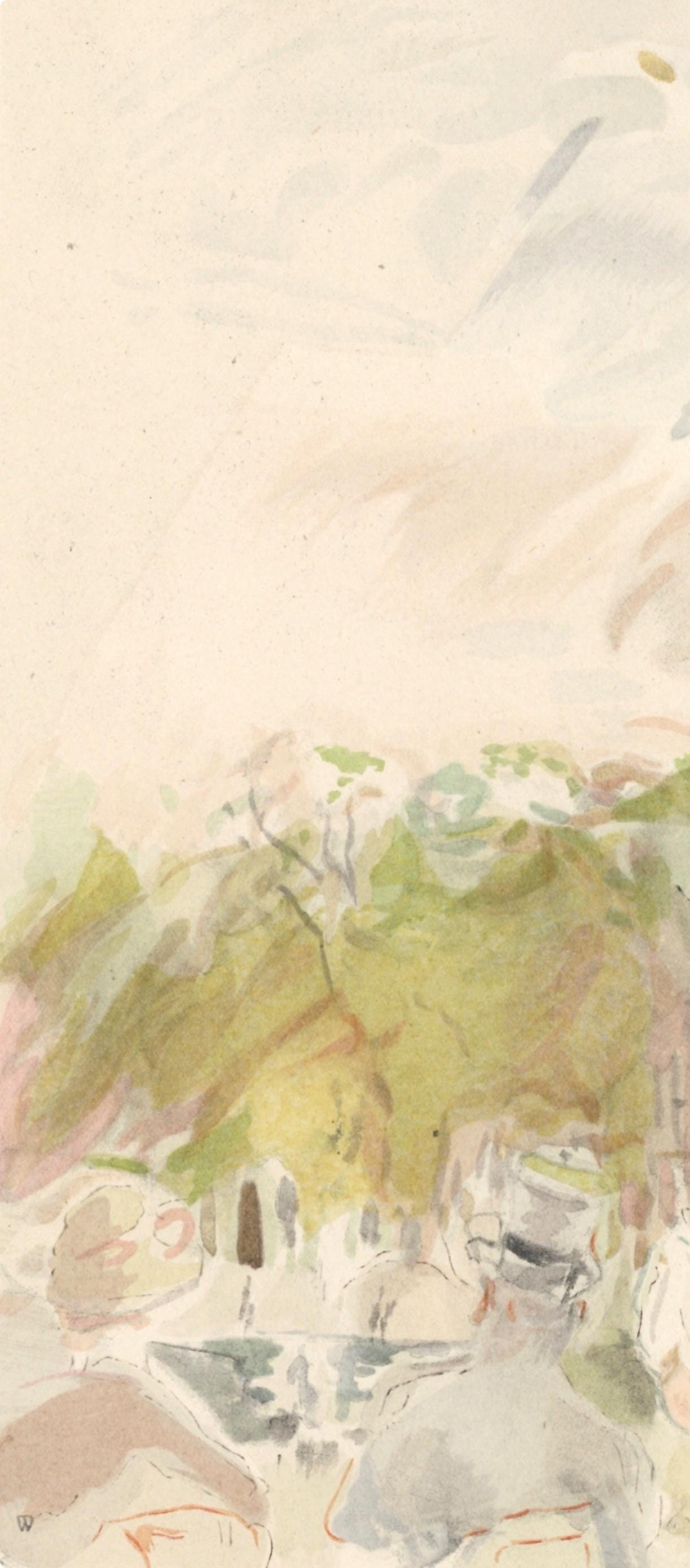 Berthe Morisot, Les Tuileries, Berthe Morisot Seize Aquarelles, Lithograph