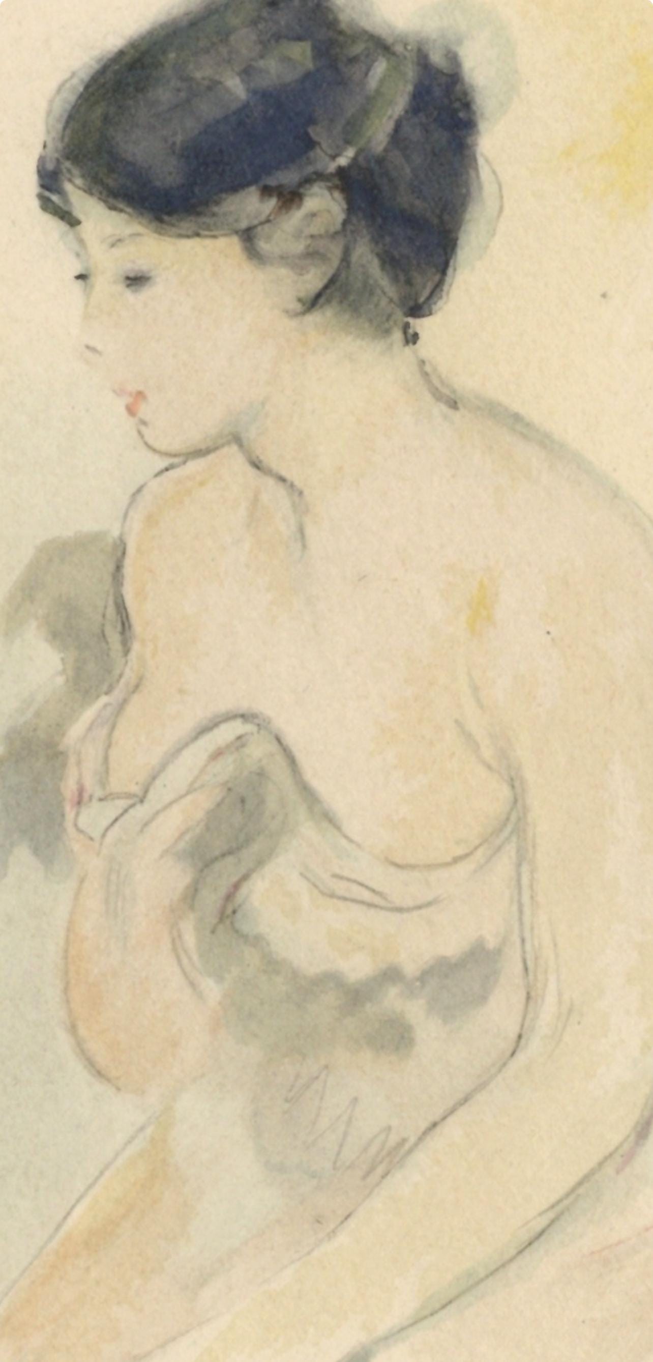 Berthe Morisot, La Jeune Femme Dcollete, Berthe Morisot Seize Aquarelles, Lithograph