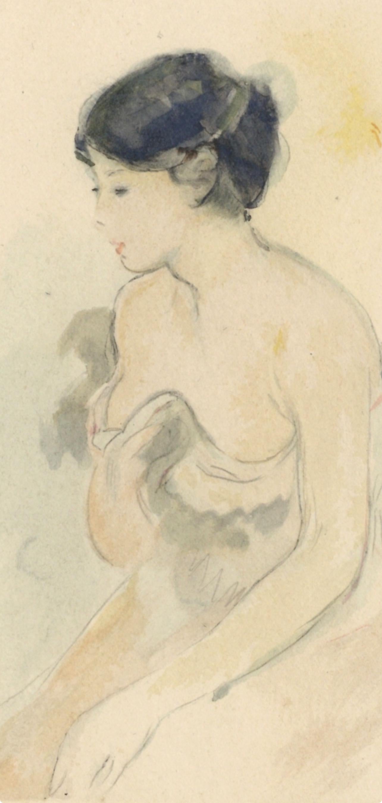 Berthe Morisot, La Jeune Femme Dcollete, Berthe Morisot Seize Aquarelles, Lithograph