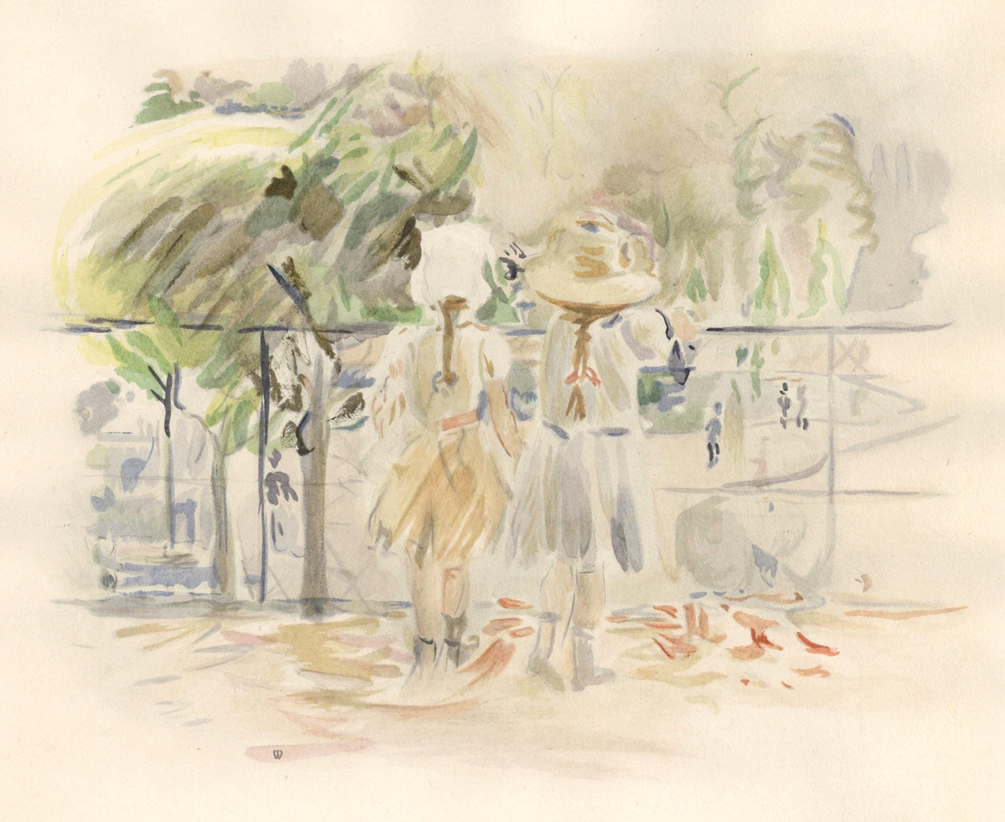 Berthe Morisot, Au Jardin Des Tuileries, Berthe Morisot Seize Aquarelles, Lithograph