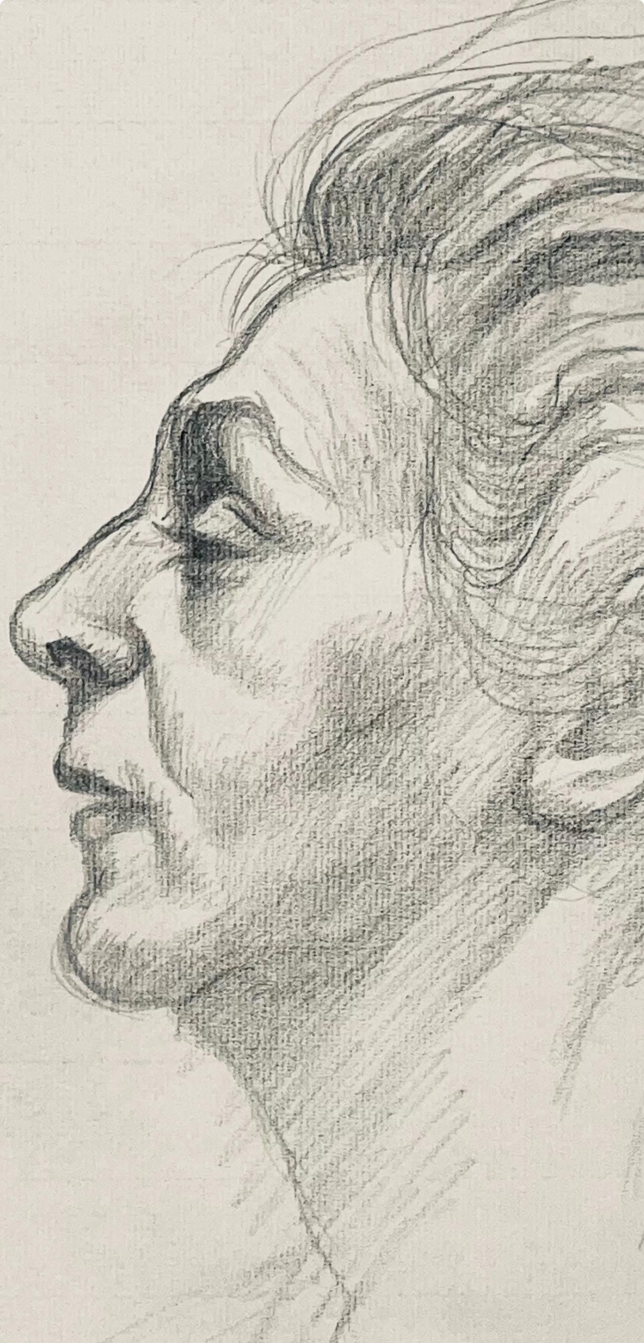 Ian Hornak, Renaissance Male Nude Figure Study, 1963, Original Drawing