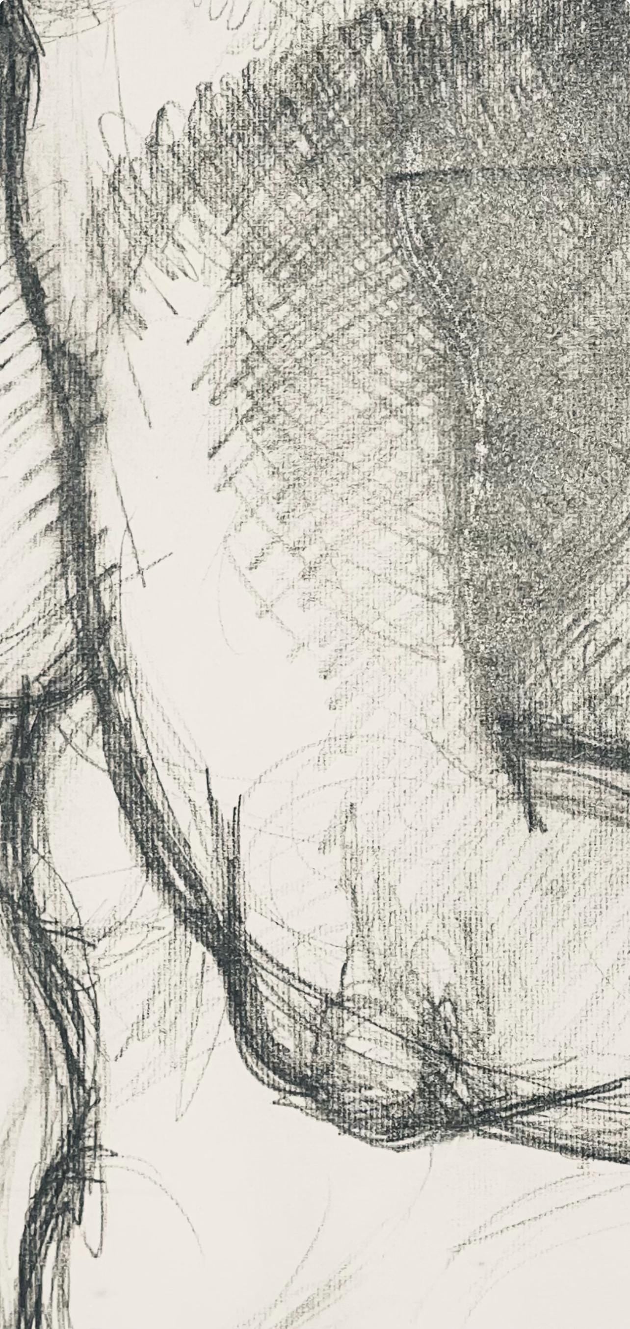 Ian Hornak, Renaissance Female Nude Figure Study, 1963, Original Drawing