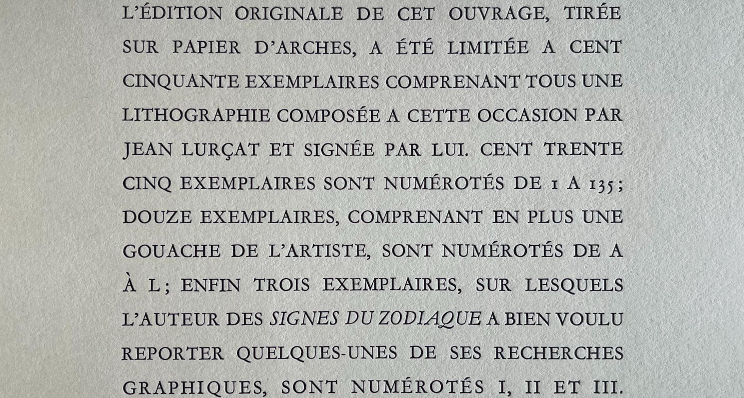 Jean Lurat, Le Scorpion (Scorpio), Les Signes Du Zodiaque, Lithograph