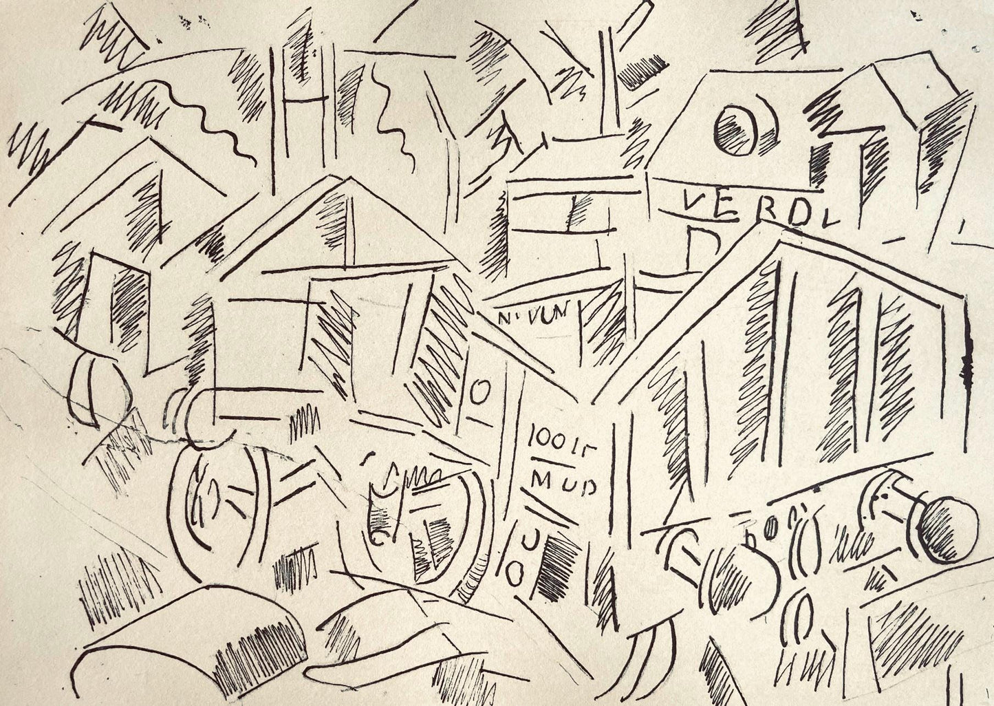 Fernand Lger, La Gare De Verdun, Fernand Lger, Dessins De Guerre, Lithograph