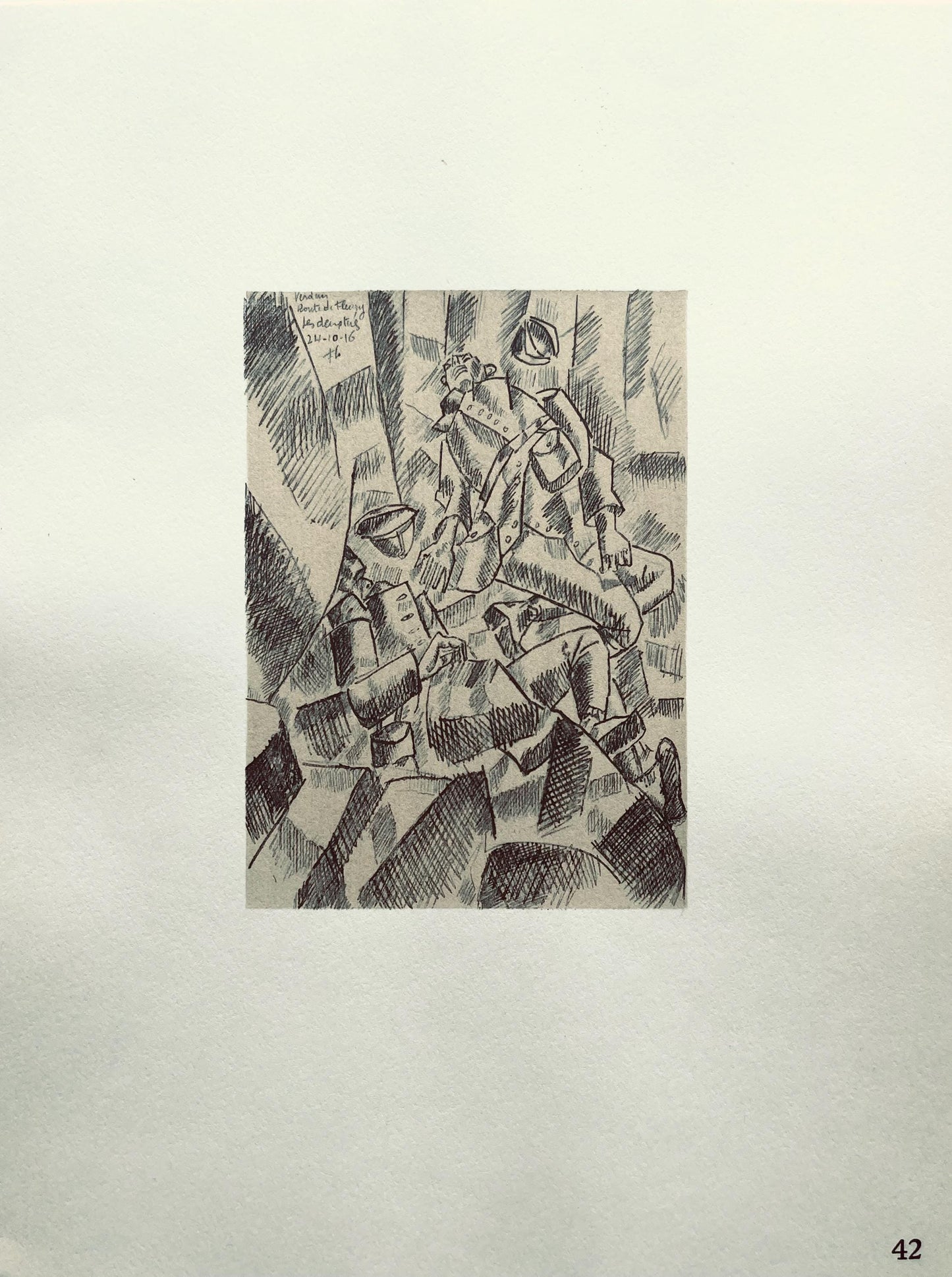 Fernand Lger, Sur La Route De Fleury: Les Deux Tus, Fernand Lger, Dessins De Guerre, Lithograph