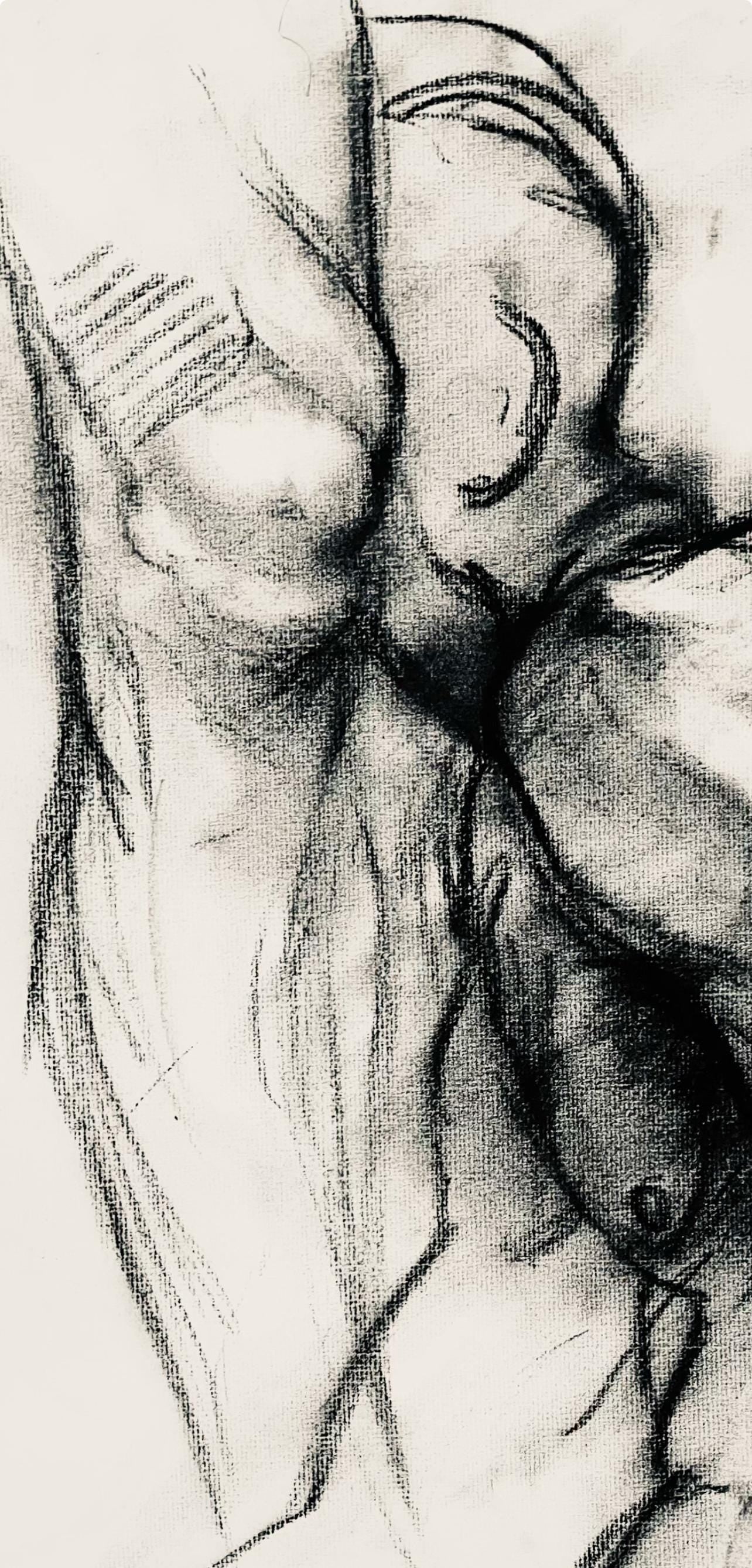 Ian Hornak, Renaissance Male Nude Figure Study, 1963, Original Drawing