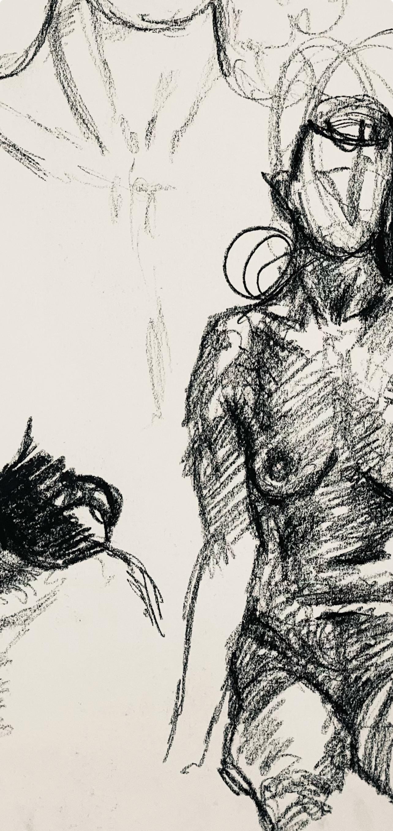 Ian Hornak, Renaissance Female Nude Figure Study, 1963, Original Drawing