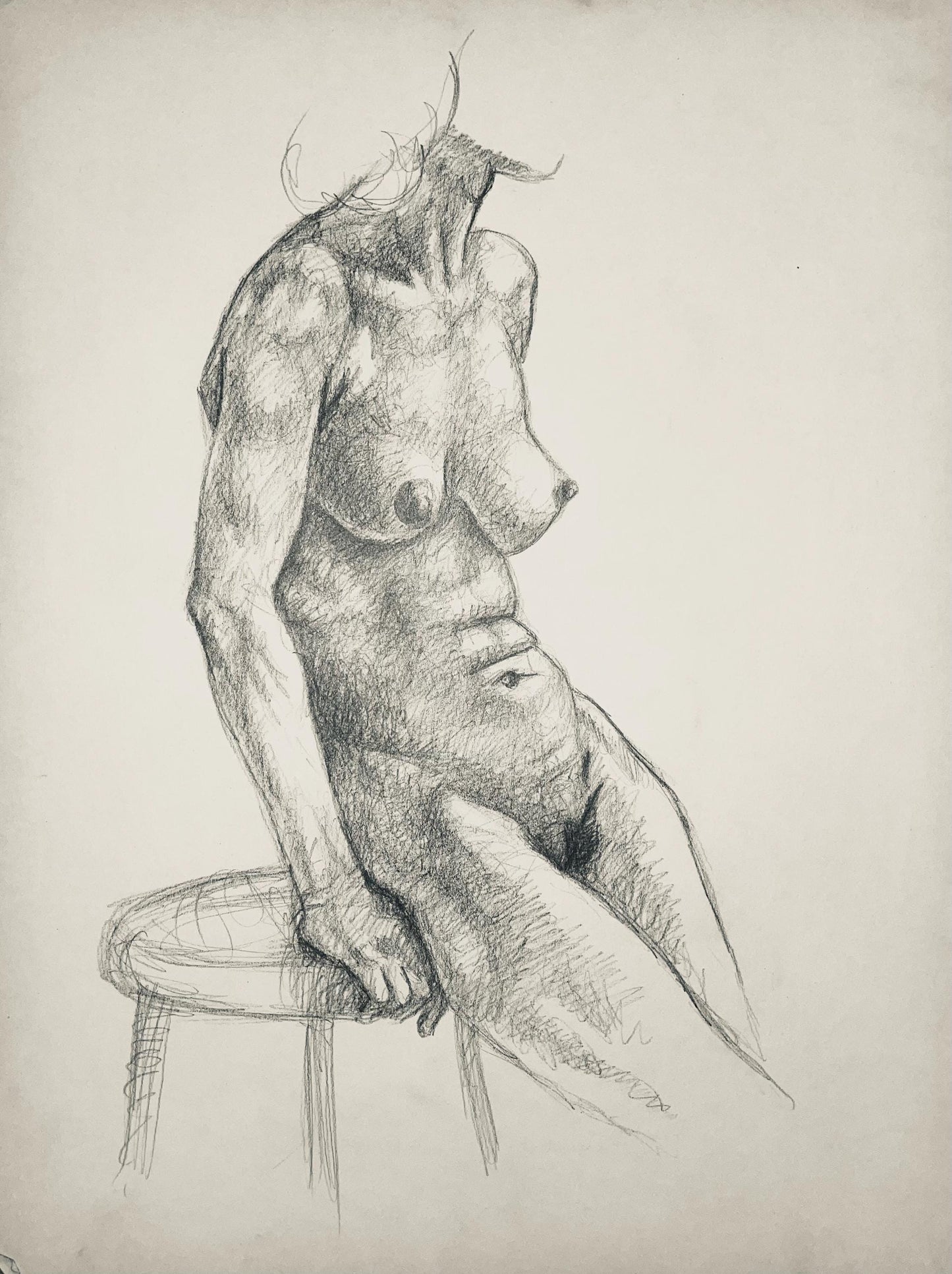 Ian Hornak, Renaissance Female Nude Figure Study, 1963, Original Drawing