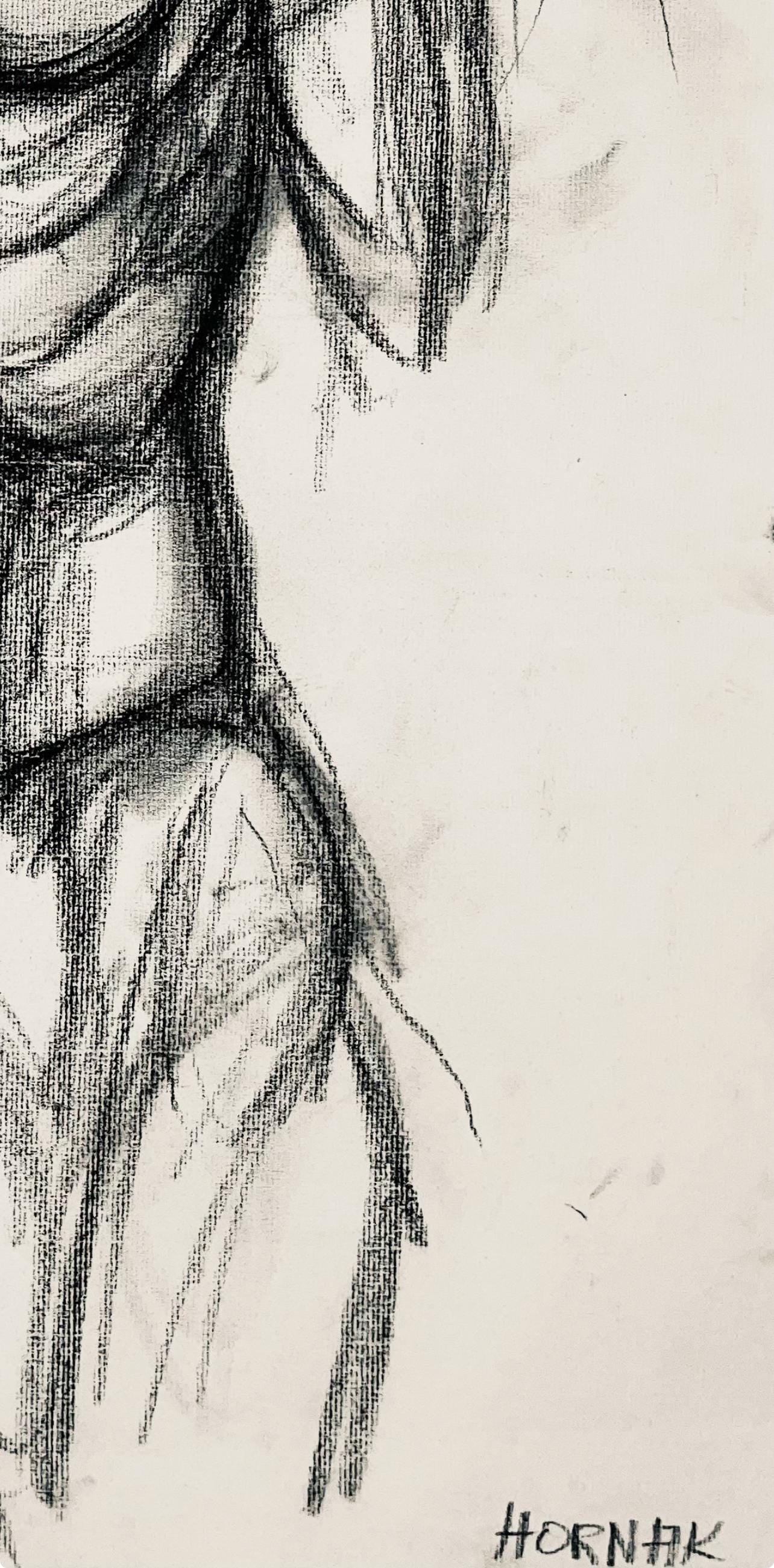 Ian Hornak, Renaissance Female Nude Figure Study, 1963, Original Drawing