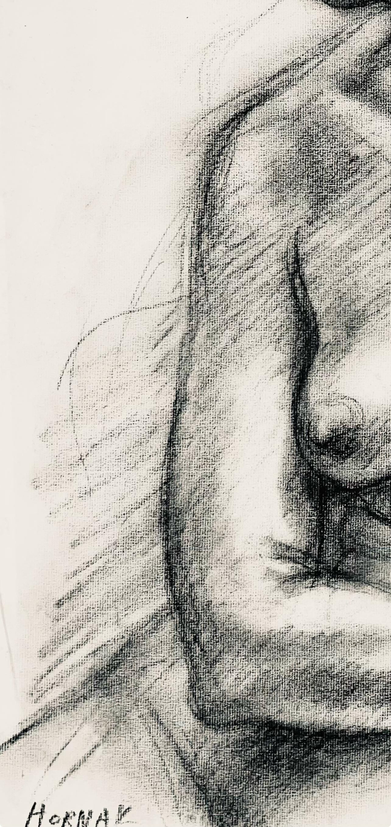 Ian Hornak, Renaissance Female Nude Figure Study, 1963, Original Drawing