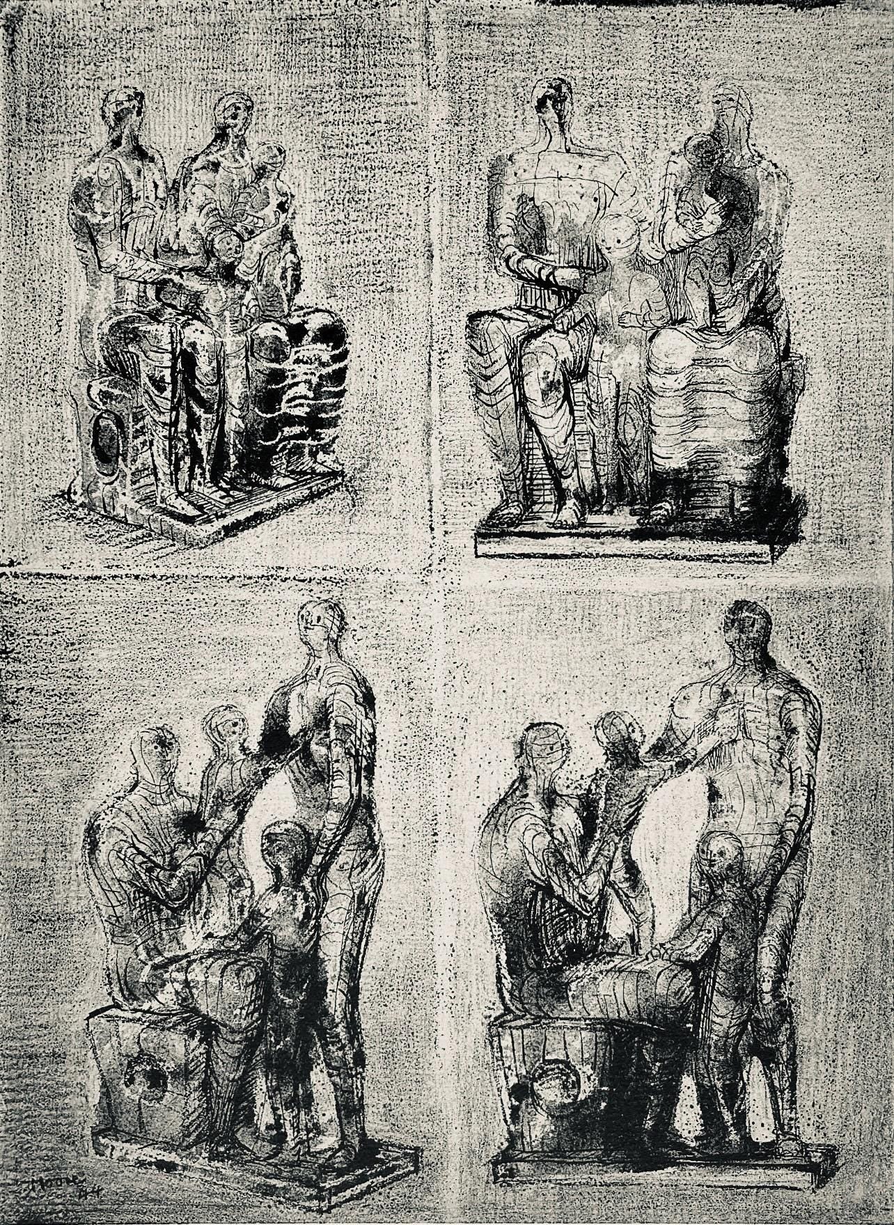 Henry Moore, Family Groups, The Drawings Of Henry Moore, Lithograph
