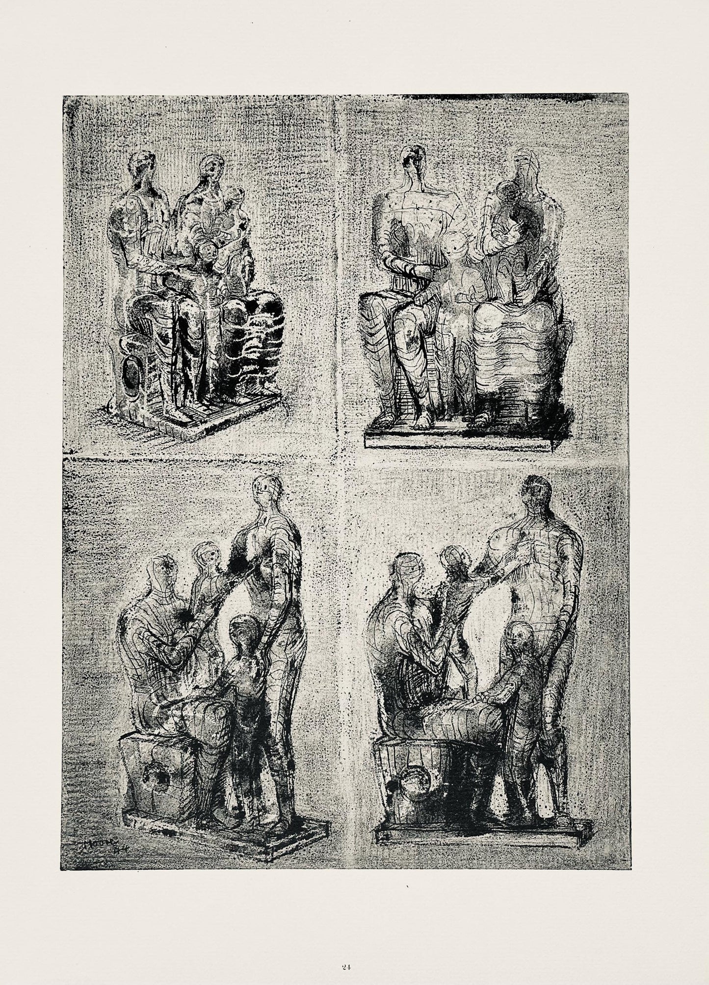 Henry Moore, Family Groups, The Drawings Of Henry Moore, Lithograph