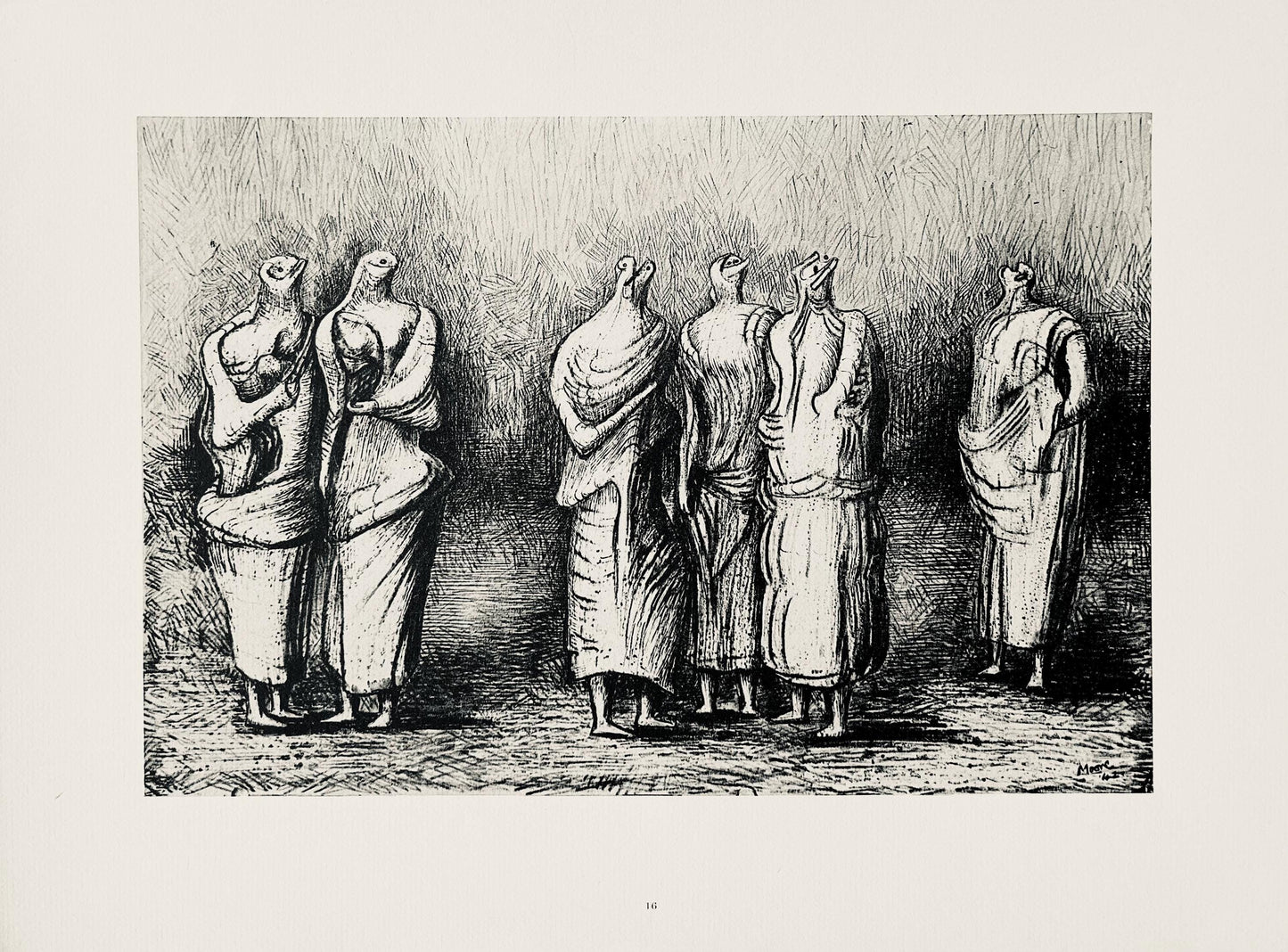 Henry Moore, Group Of Draped Standing Figures, The Drawings Of Henry Moore, Lithograph
