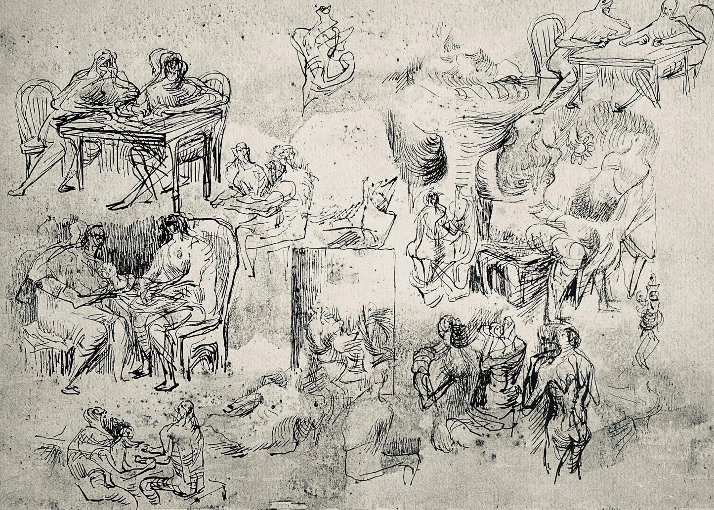 Henry Moore, Page From Sketchbook, The Drawings Of Henry Moore, Lithograph