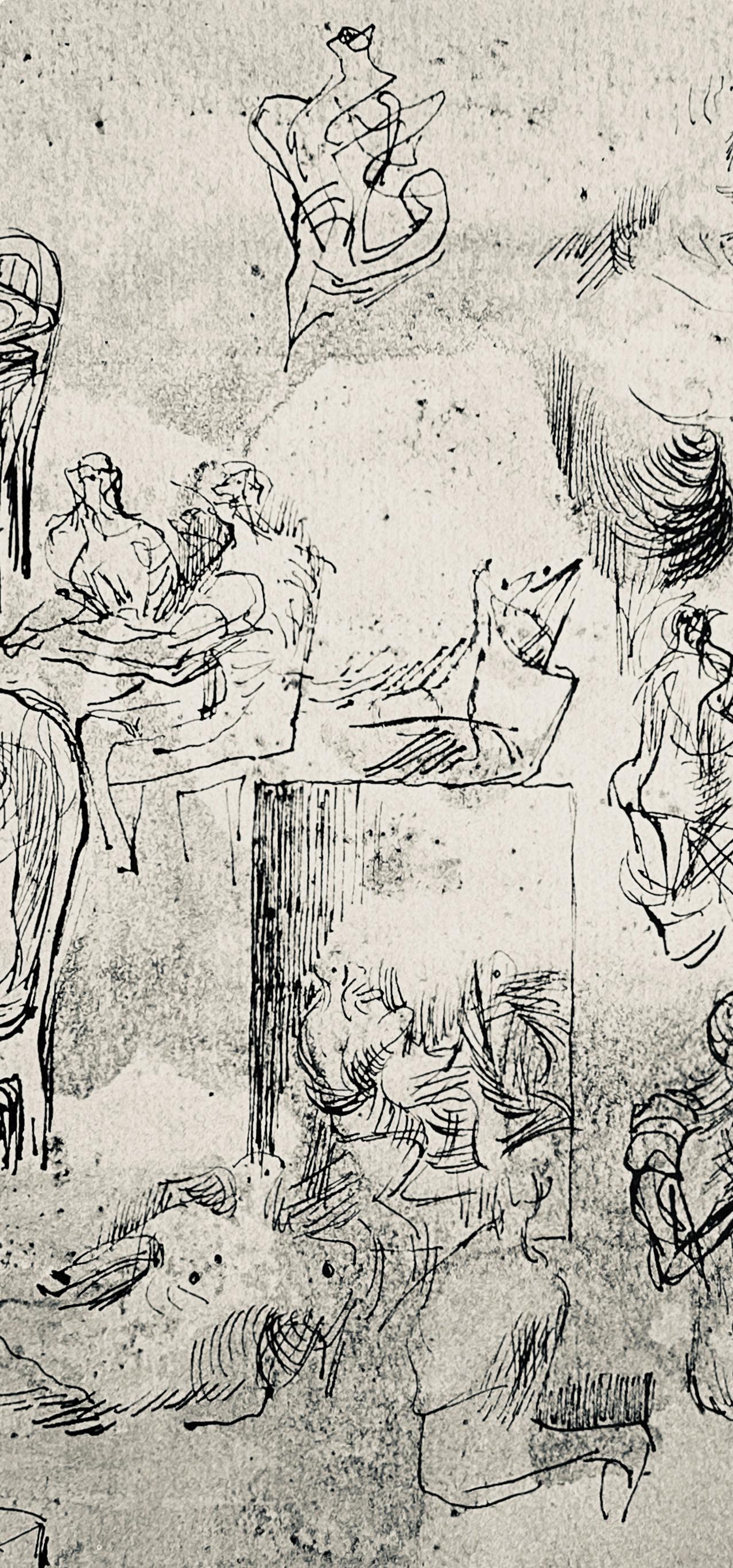 Henry Moore, Page From Sketchbook, The Drawings Of Henry Moore, Lithograph