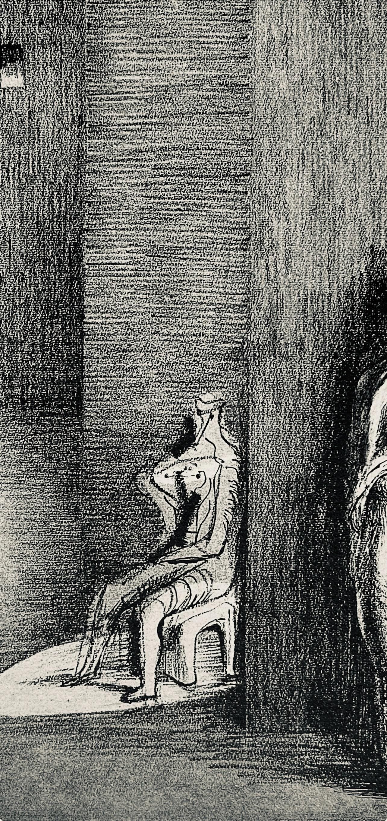 Henry Moore, Three Figures In A Setting, The Drawings Of Henry Moore, Lithograph