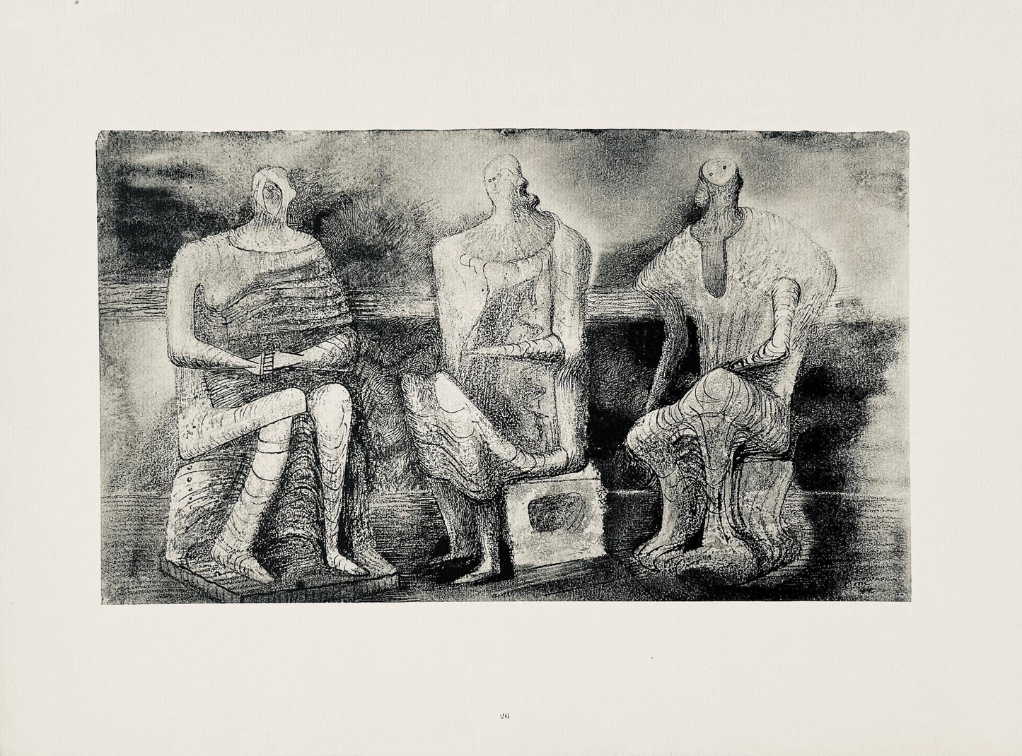 Henry Moore, Seated Figures, The Drawings Of Henry Moore, Lithograph