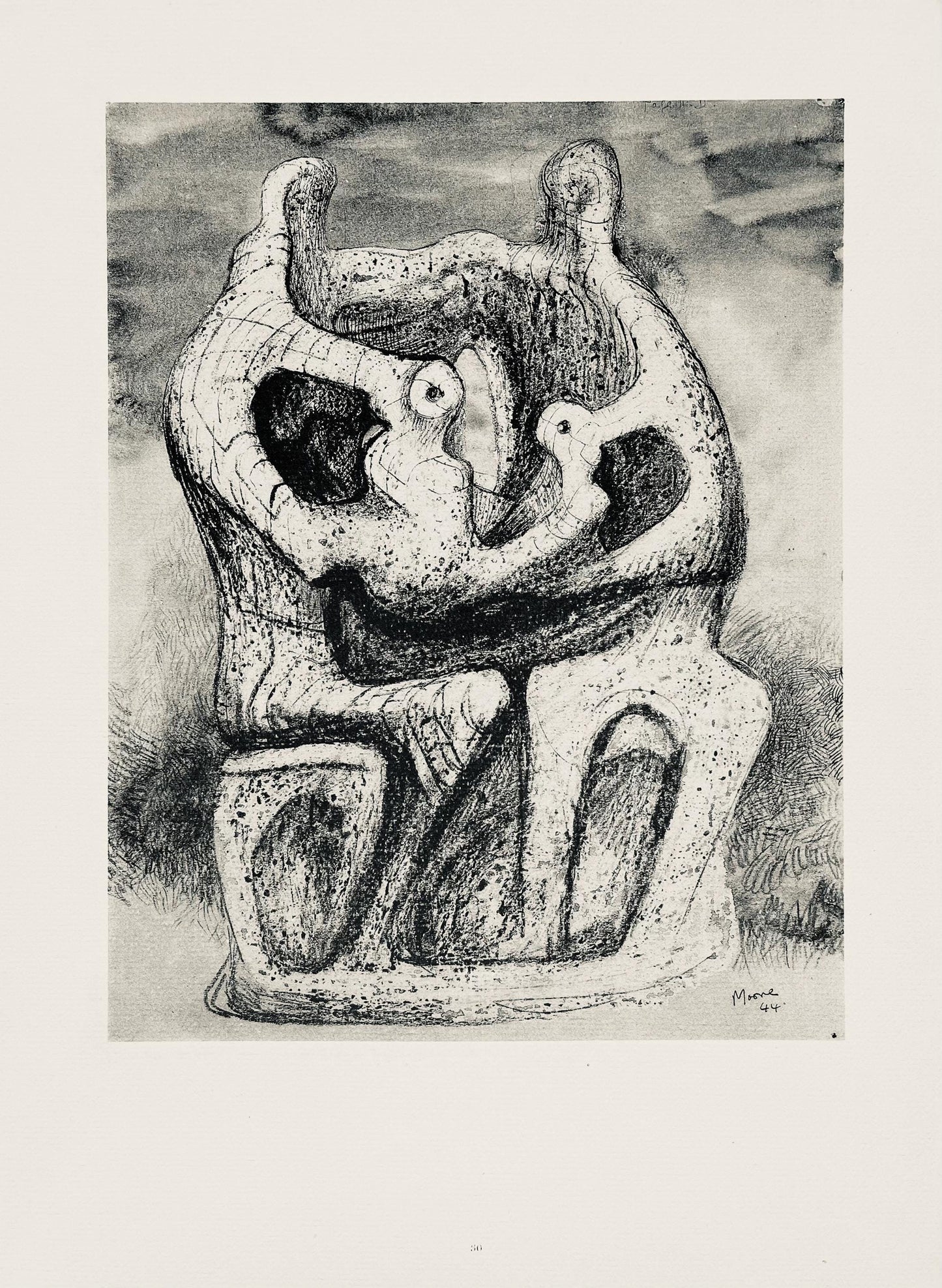 Henry Moore, Family Group, The Drawings Of Henry Moore, Lithograph