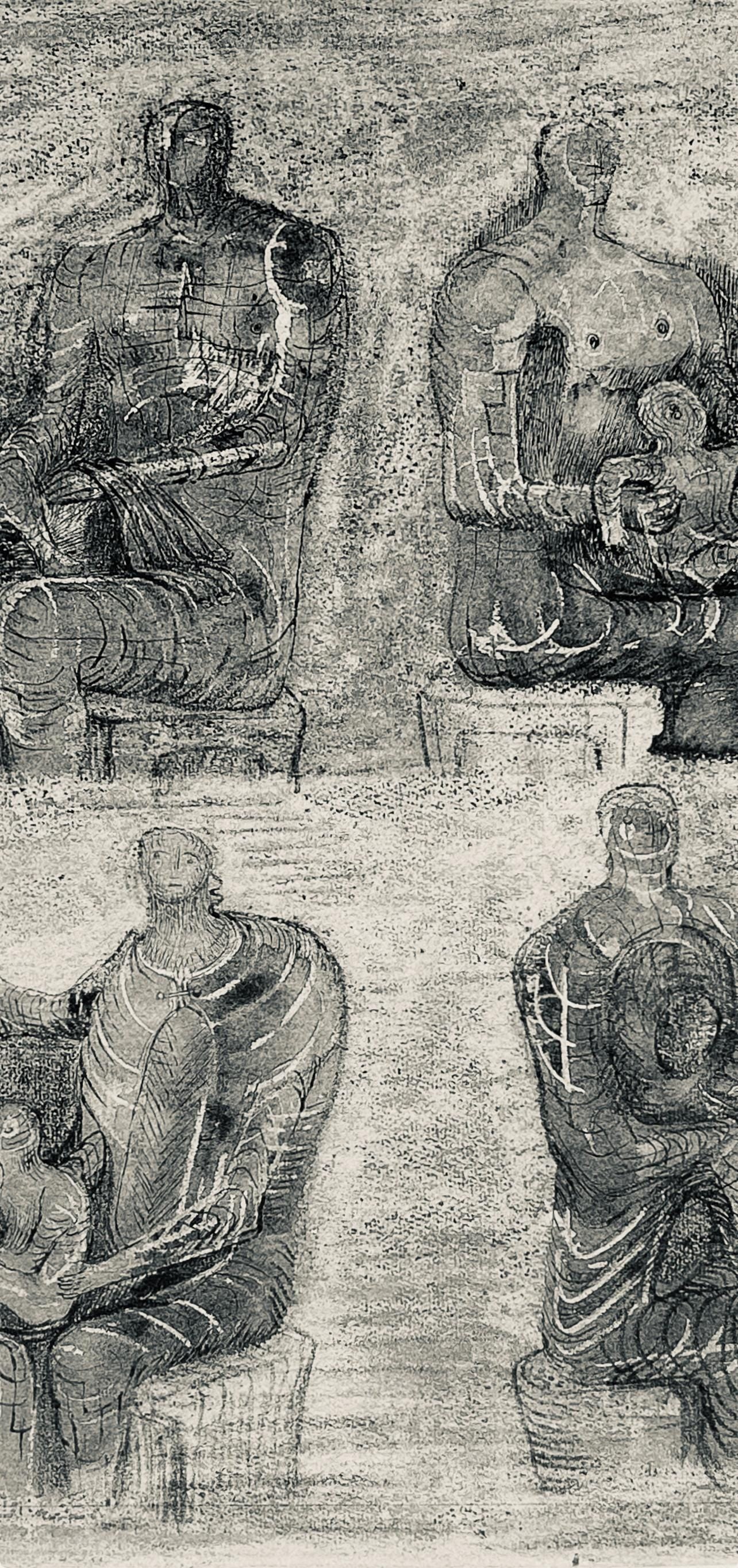 Henry Moore, Studies For Family Group, The Drawings Of Henry Moore, Lithograph