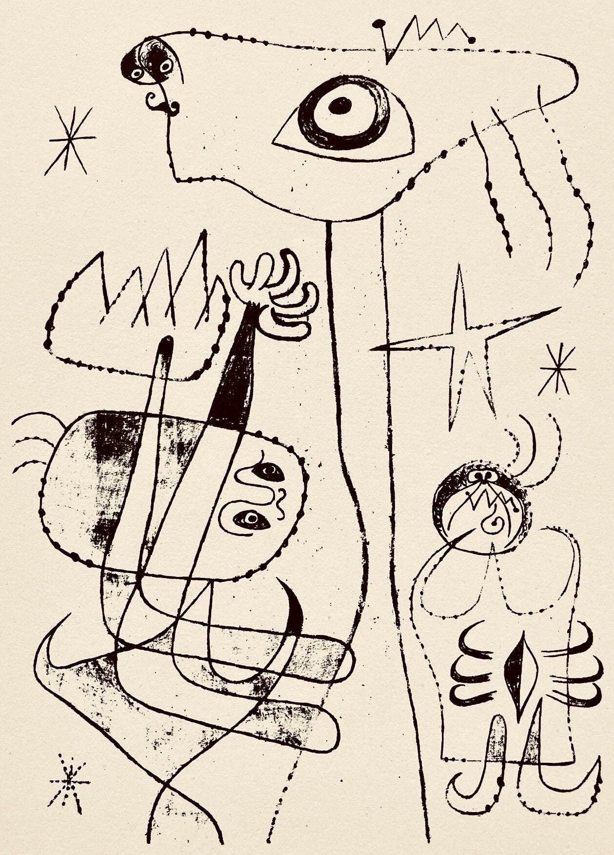 Joan Mir, Composition, The Prints Of Joan Miro, Etching