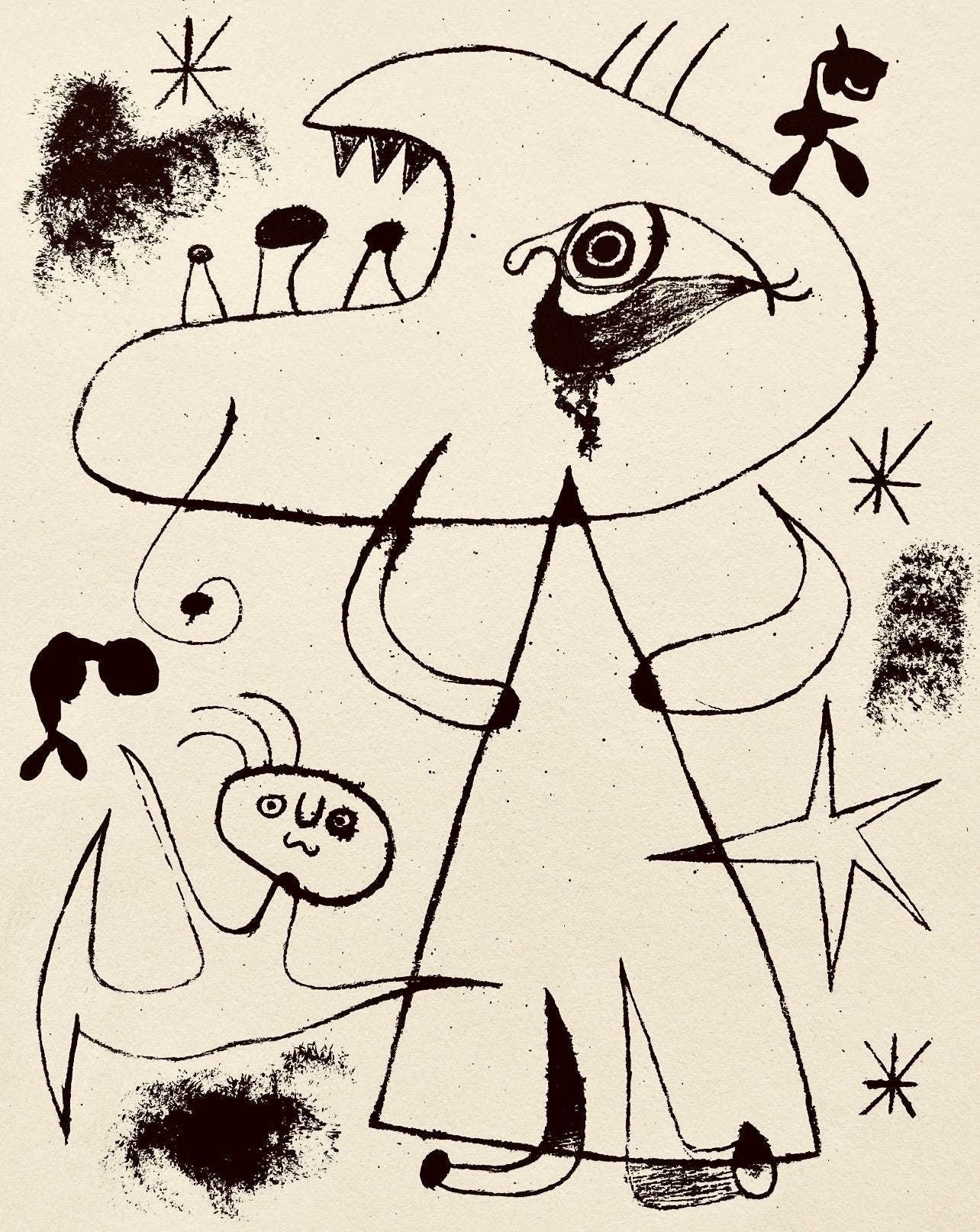 Joan Mir, Composition, The Prints Of Joan Miro, Etching