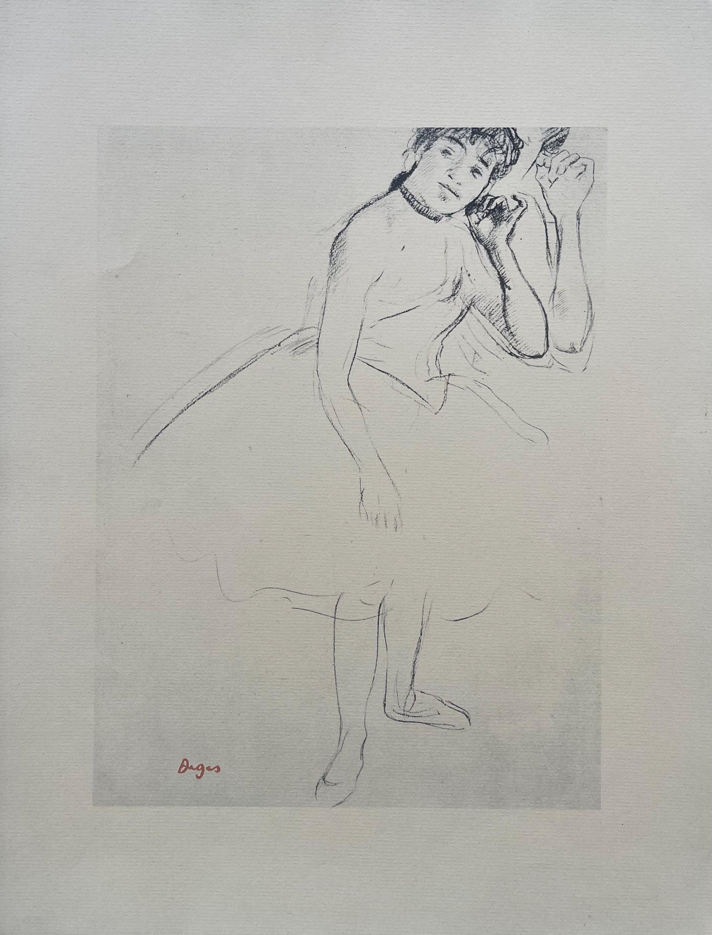Edgar Degas, Dancer Touching Her Earring, Ten Ballet Sketches, Lithograph