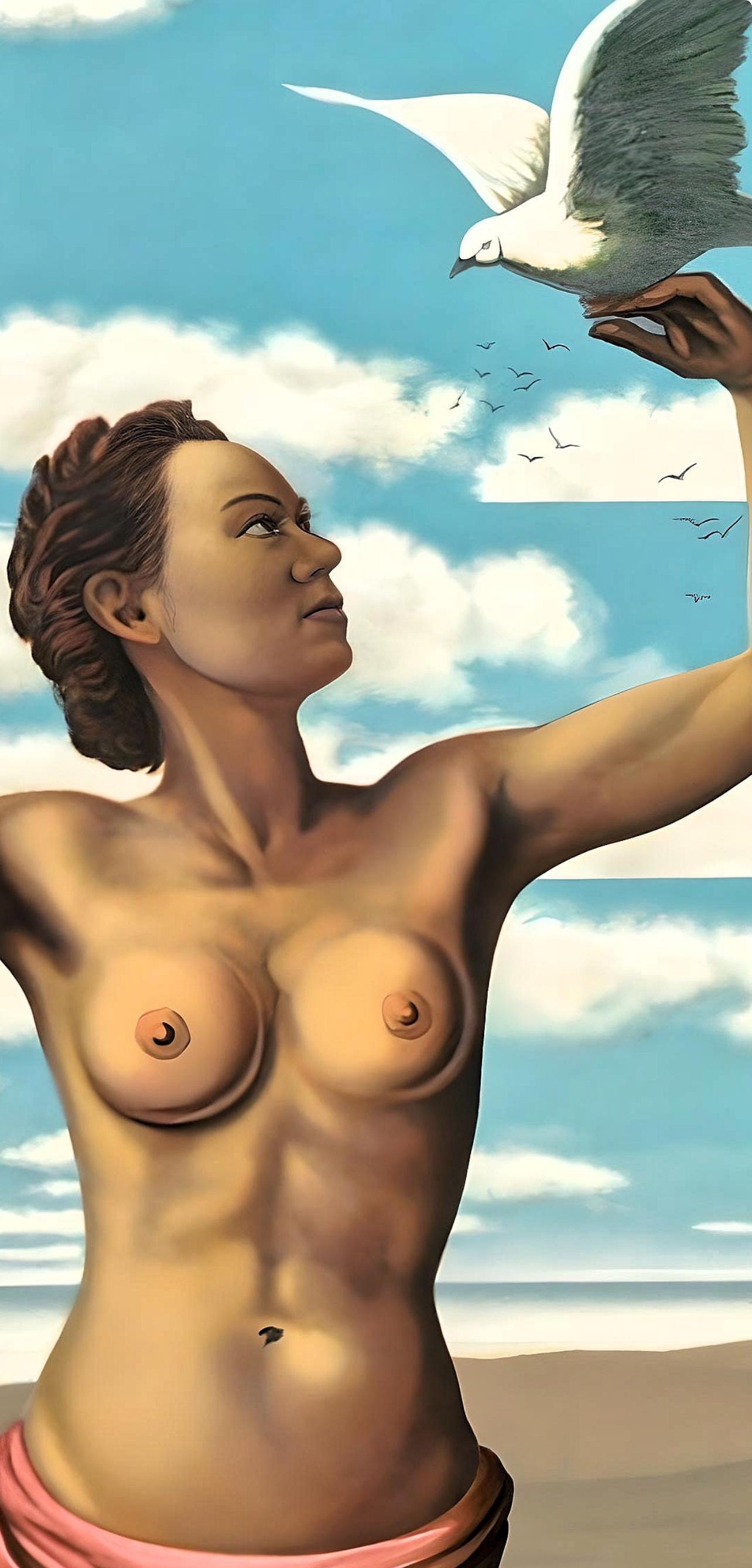 Ren Magritte, Une Jeune Femme Prsente Avec Grace, Les Enfants Trouvs De Magritte, Lithograph