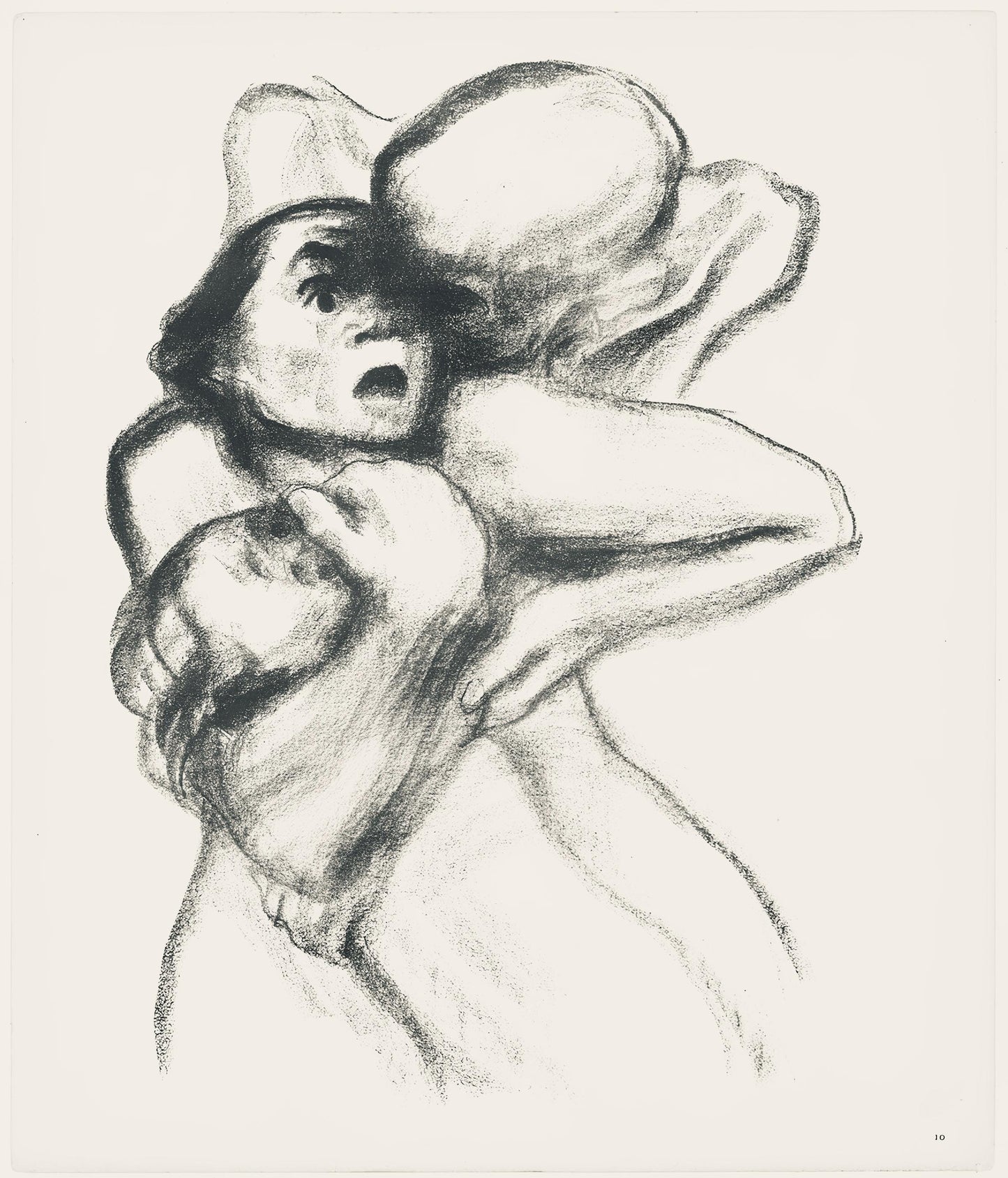 Kthe Kollwitz, Death Seizes A Woman (Tod Packt Eine Frau), Lithograph