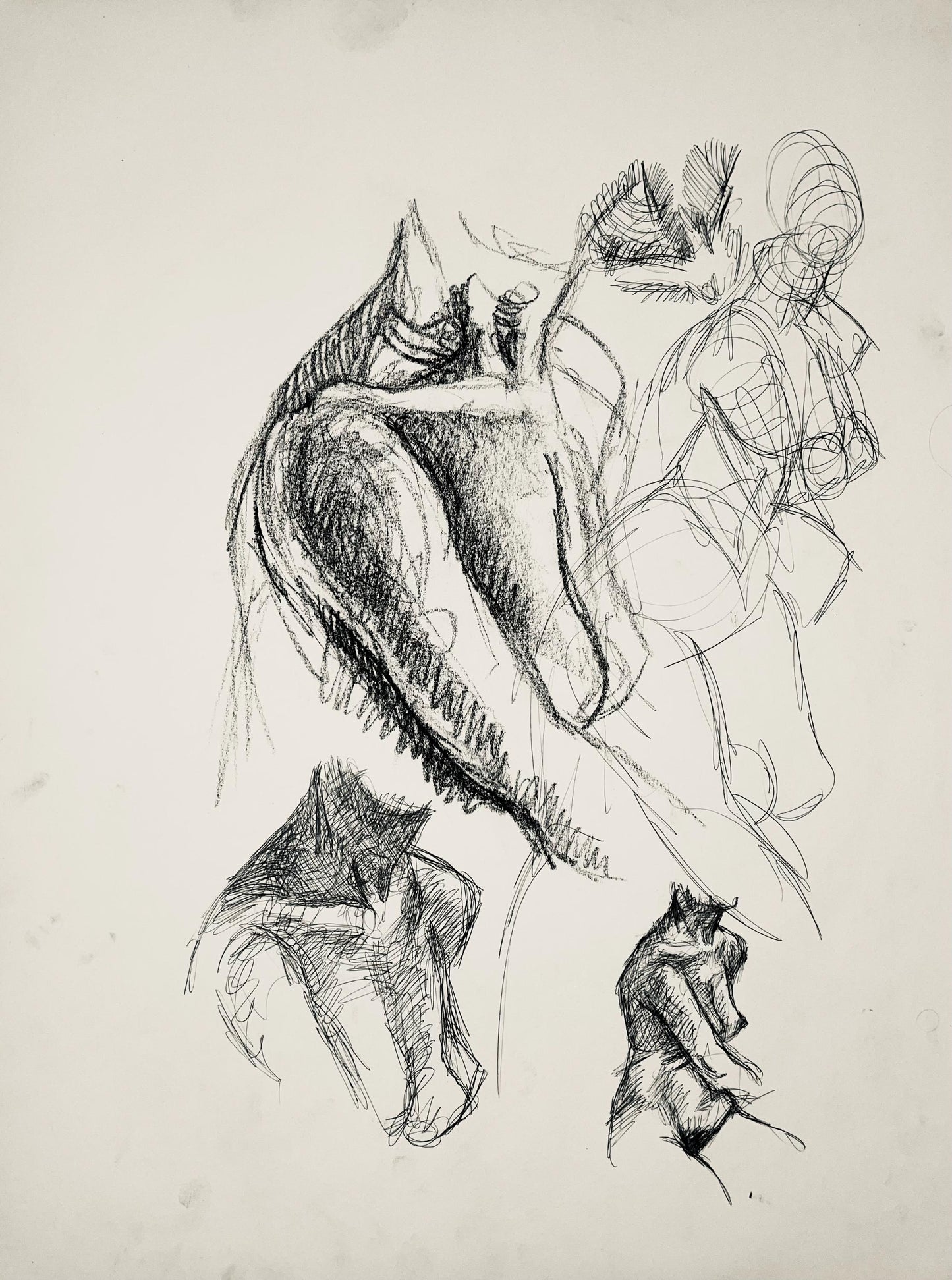 Ian Hornak, Renaissance Female Nude Figure Study, 1963, Original Drawing