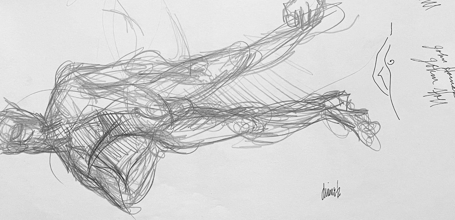 Ian Hornak, Renaissance Male Nude Figure Study, 1963, Original Drawing