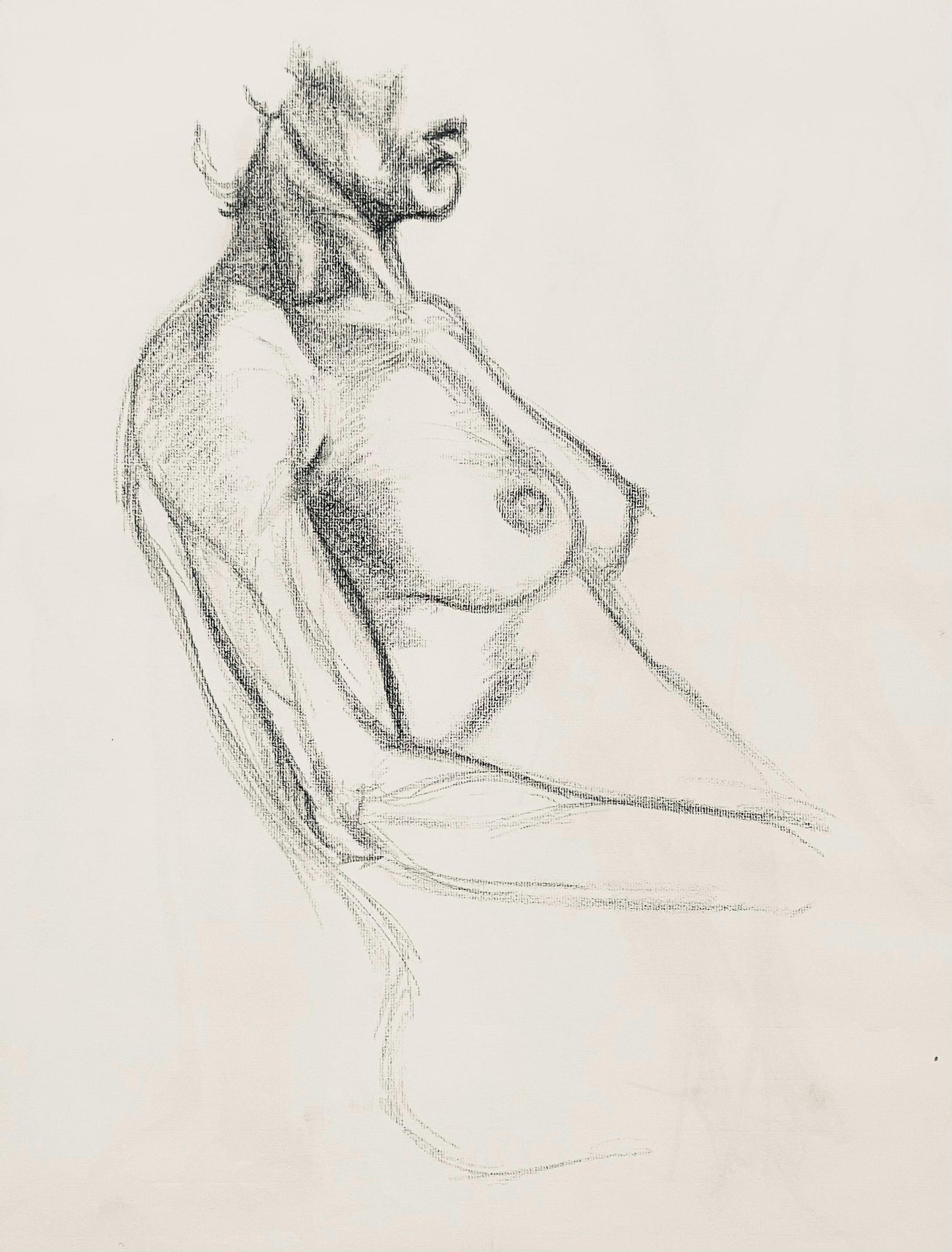 Ian Hornak, Renaissance Female Nude Figure Study, 1963, Original Drawing