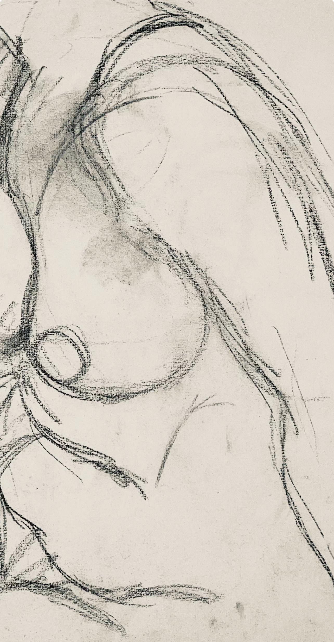 Ian Hornak, Renaissance Female Nude Figure Study, 1963, Original Drawing