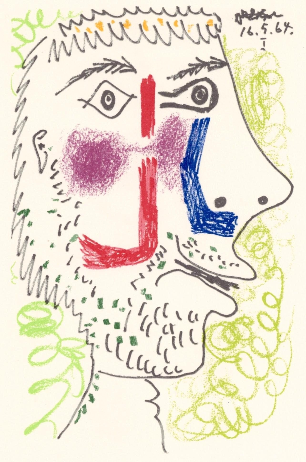 Pablo Picasso, Composition, Le Got Du Bonheur (Cramer 148; Bloch 2013), Mixed Media Lithograph