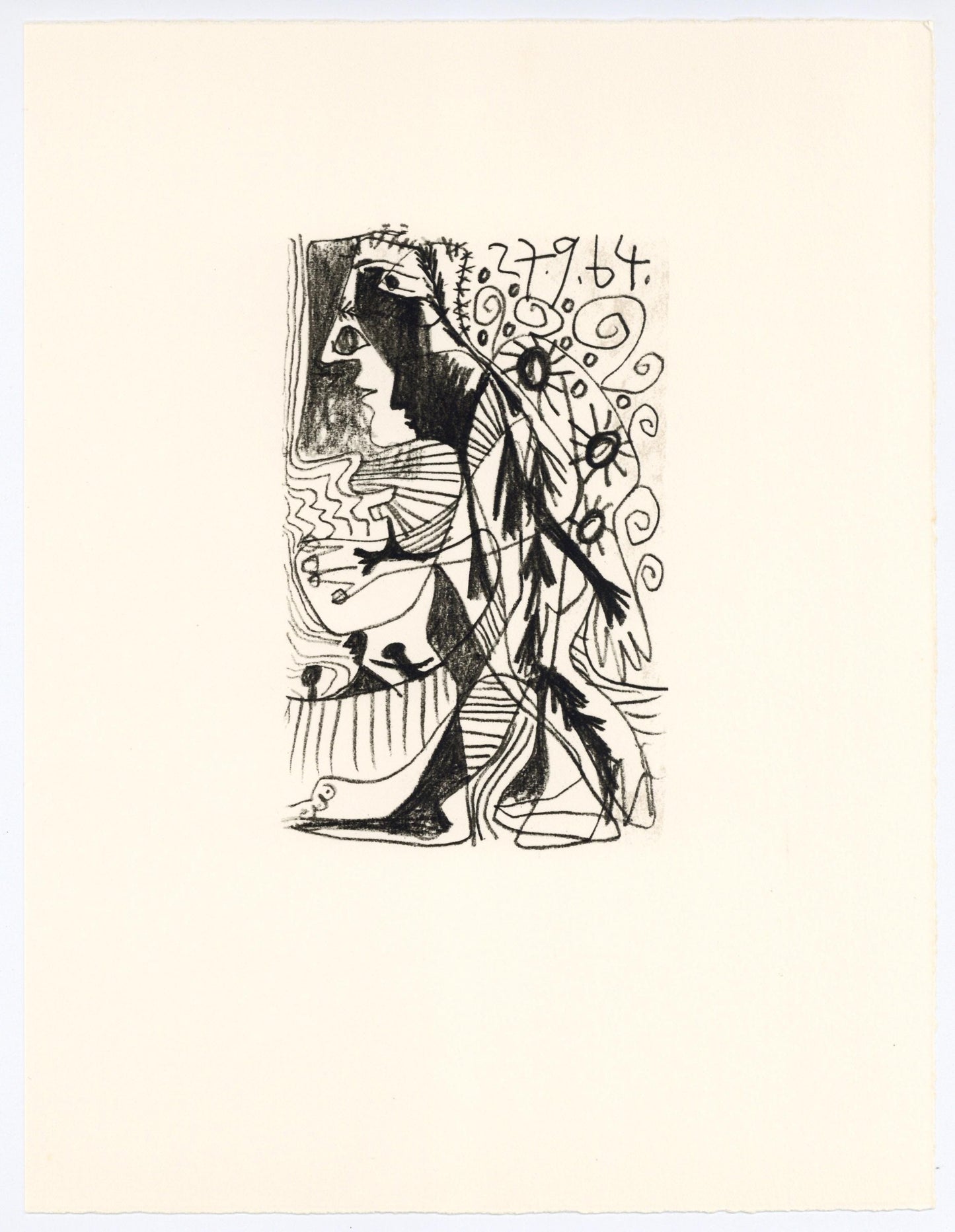 Pablo Picasso, Composition, Le Got Du Bonheur (Cramer 148; Bloch 2013), Mixed Media Lithograph