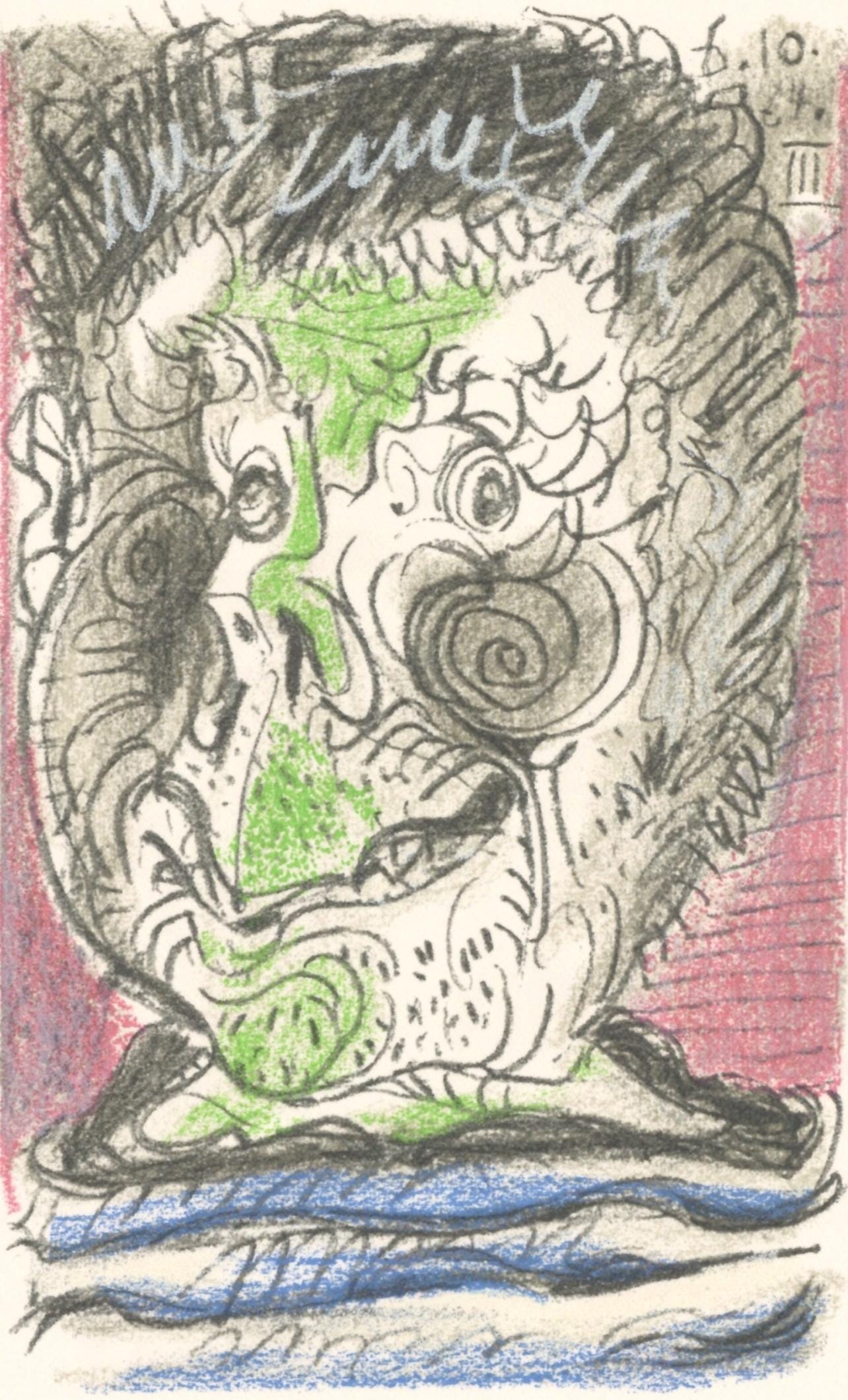 Pablo Picasso, Composition, Le Got Du Bonheur (Cramer 148; Bloch 2013), Mixed Media Lithograph
