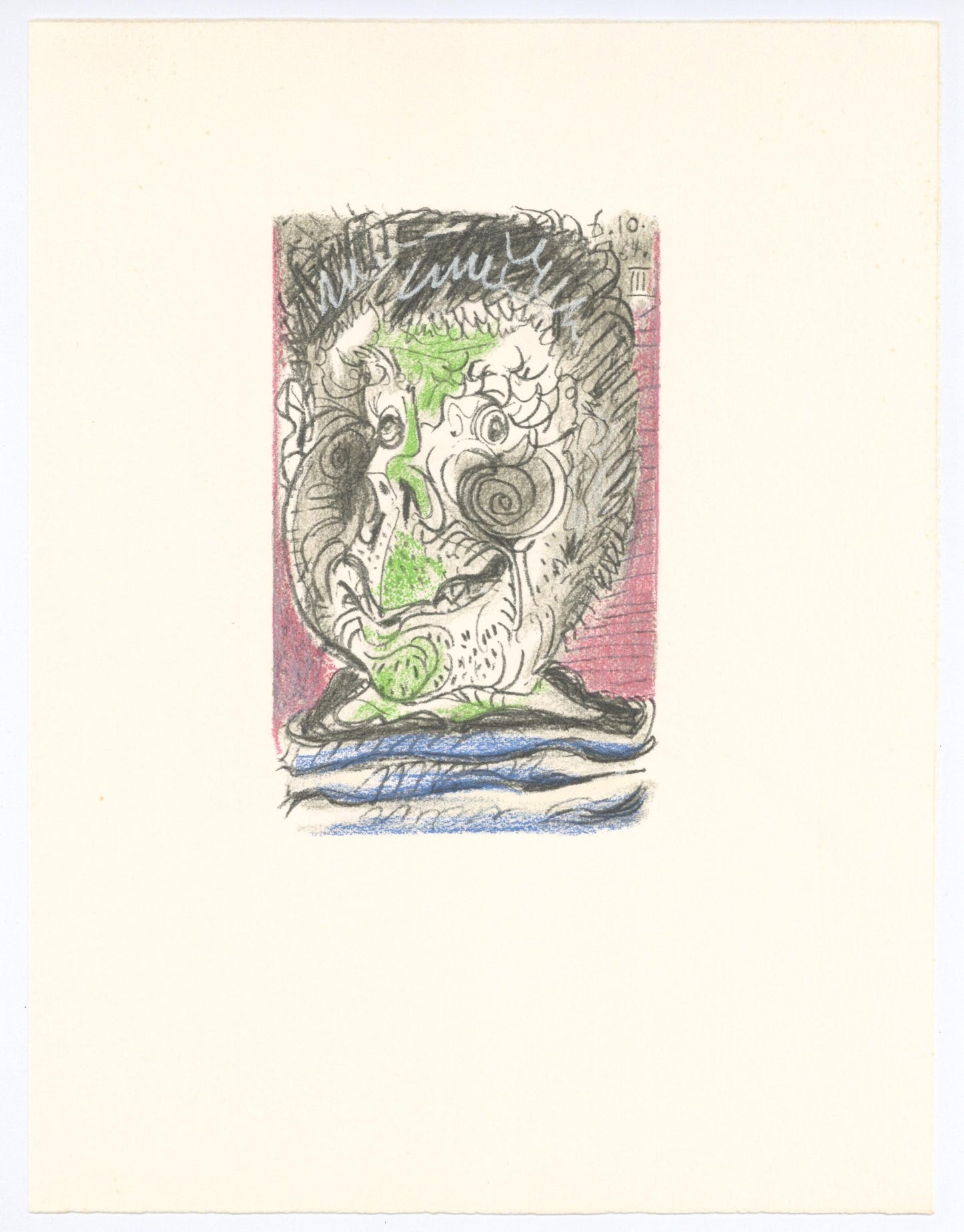 Pablo Picasso, Composition, Le Got Du Bonheur (Cramer 148; Bloch 2013), Mixed Media Lithograph