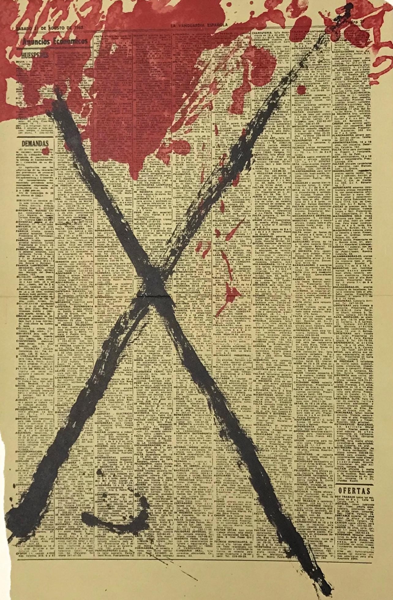Antoni Tpies, Composition, Derrire Le Miroir, Lithograph
