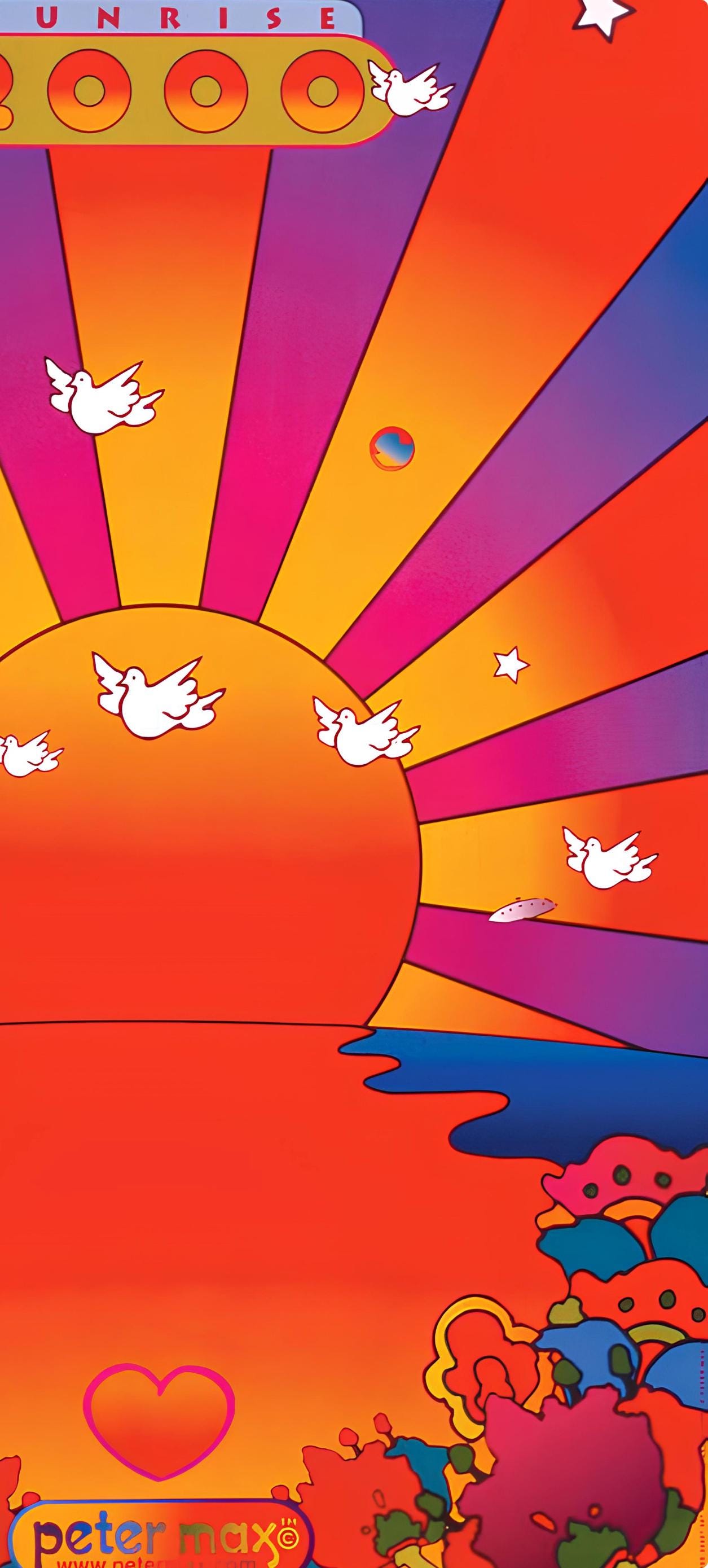 Peter Max, Sunrise, 1999, Hand Signed, Official Edition Offset Lithograph