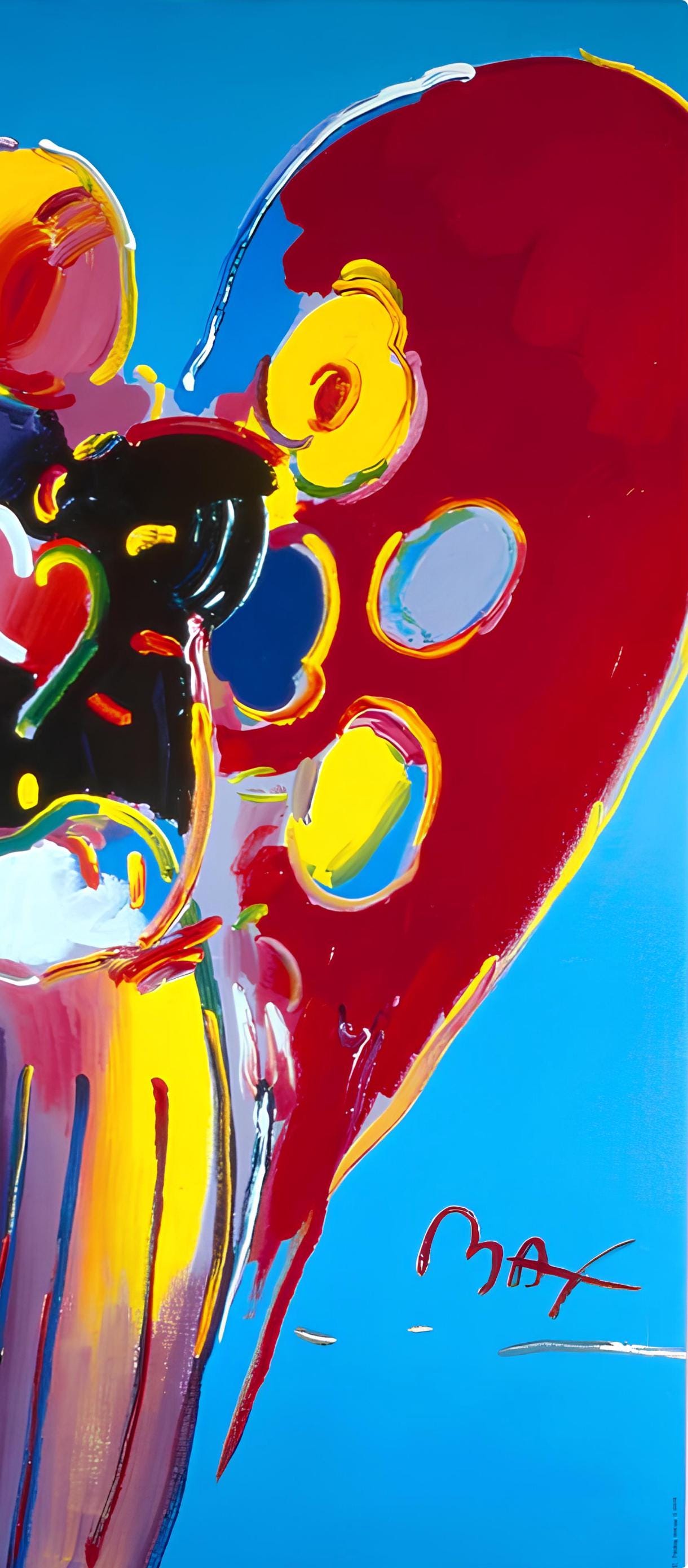 Peter Max, Angel With Heart, 1999, Hand Signed, Official Edition Offset Lithograph