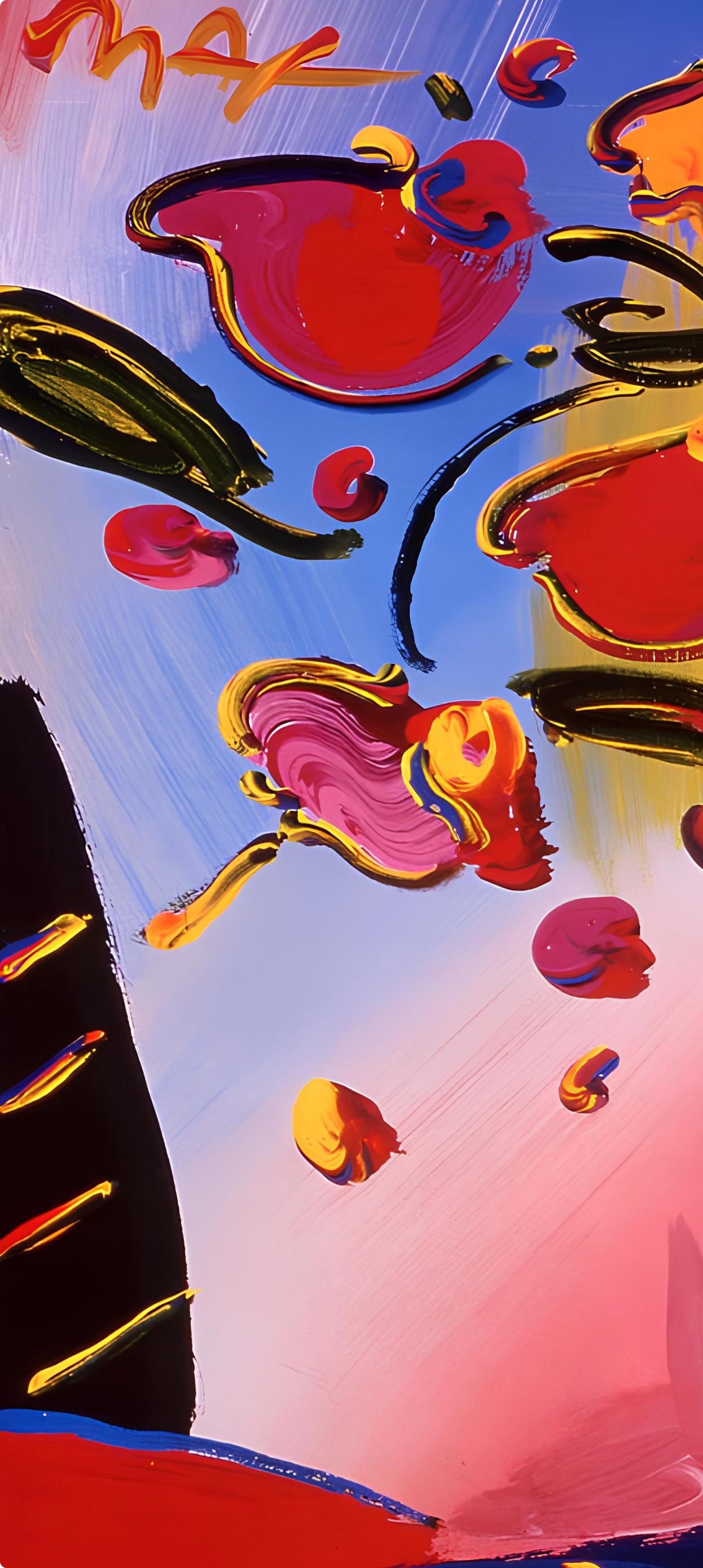 Peter Max, Faciliti-Link Flowers, 1997, Hand Signed, Official Edition Offset Lithograph