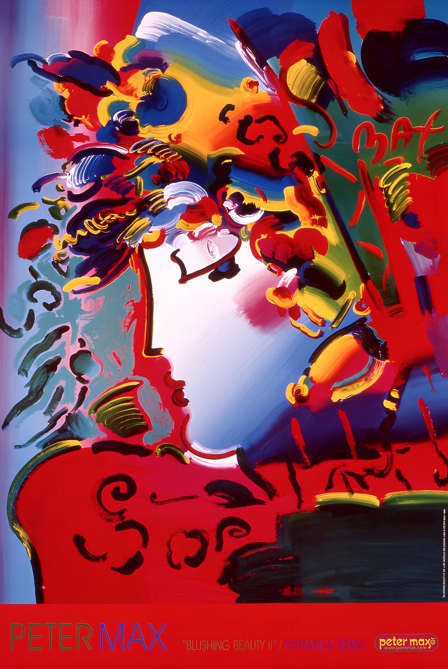 Peter Max, Blushing Beauty Ii, 1999, Hand Signed, Official Edition Offset Lithograph