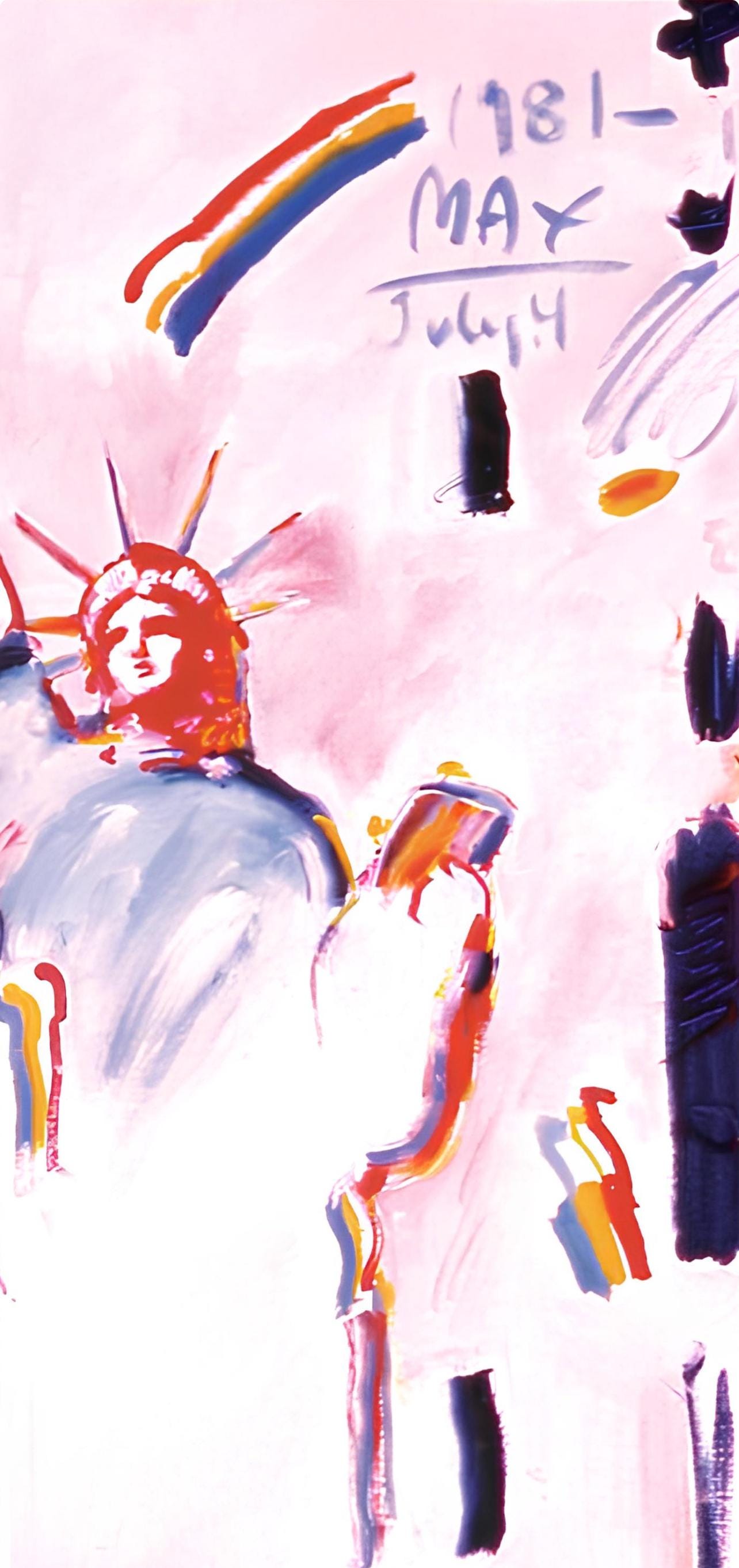 Peter Max, Statue Of Liberty Ii, 2000, Hand Signed, Official Edition Offset Lithograph