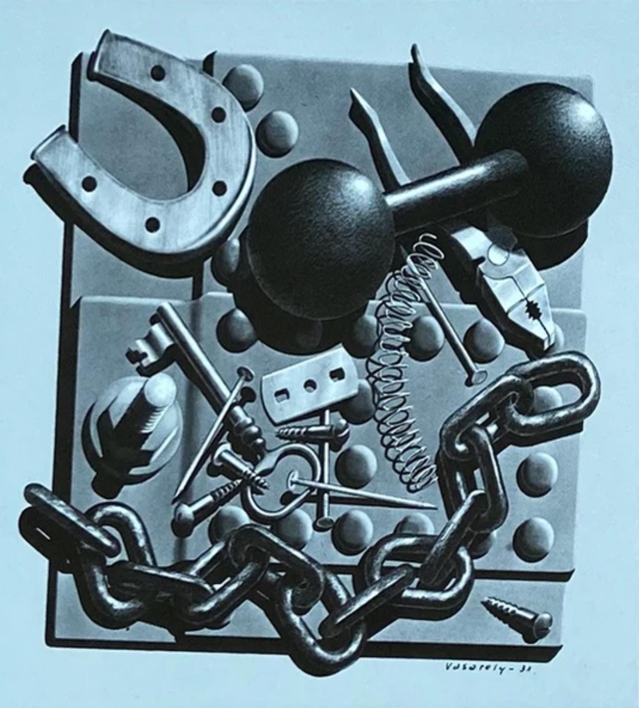 Victor Vasarely, Composition, Graphismes I, Hliogravure