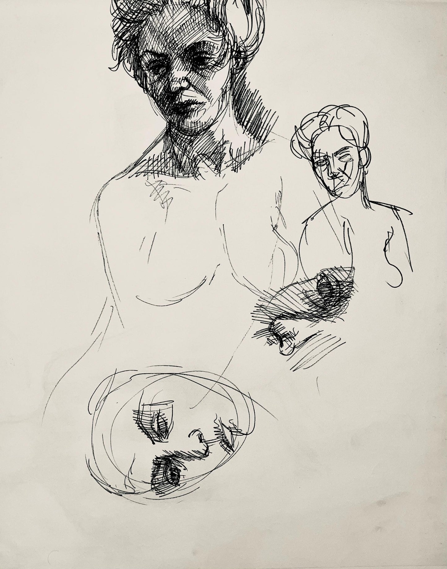 Ian Hornak, Renaissance Female Nude Figure Study, 1963, Original Drawing