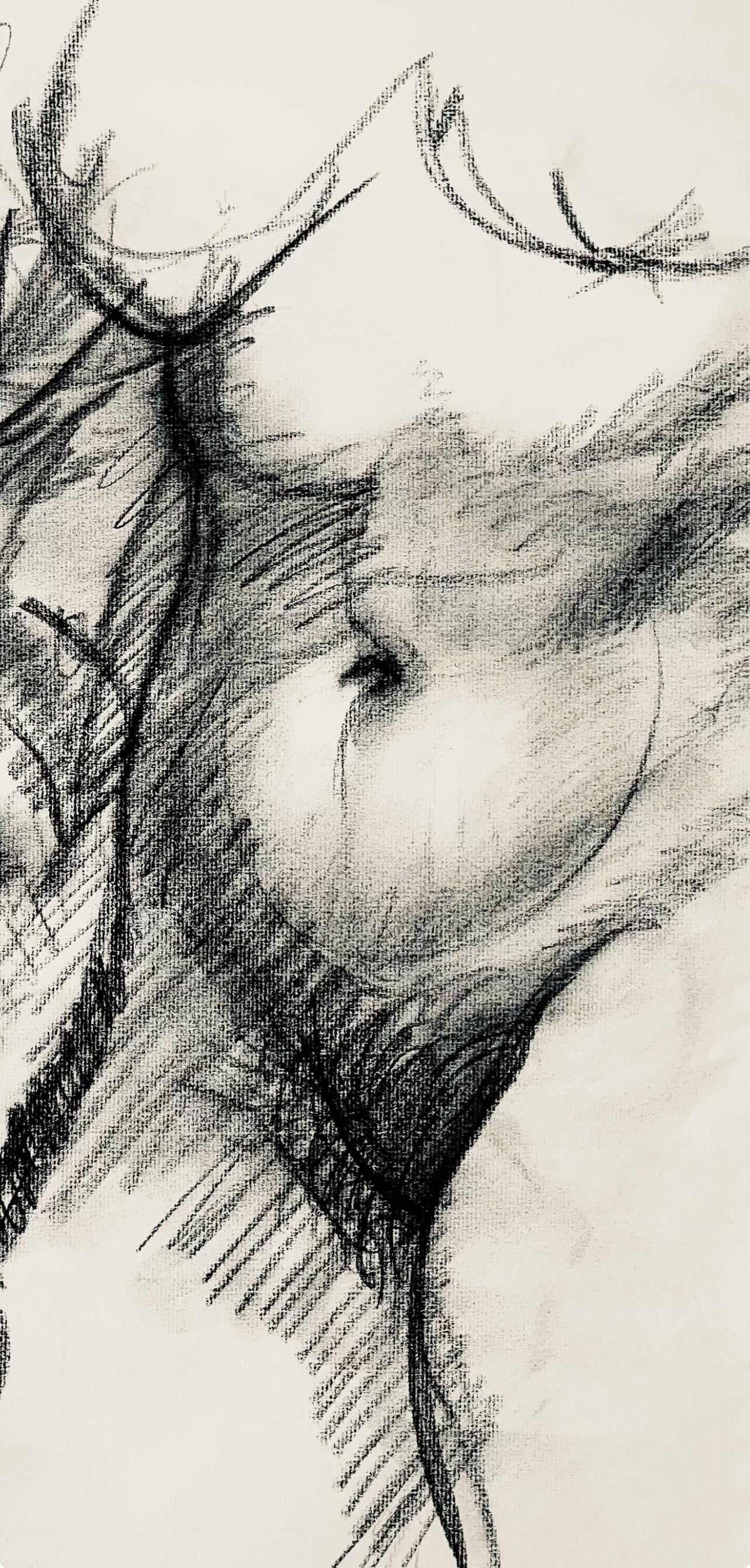 Ian Hornak, Renaissance Female Nude Figure Study, 1963, Original Drawing