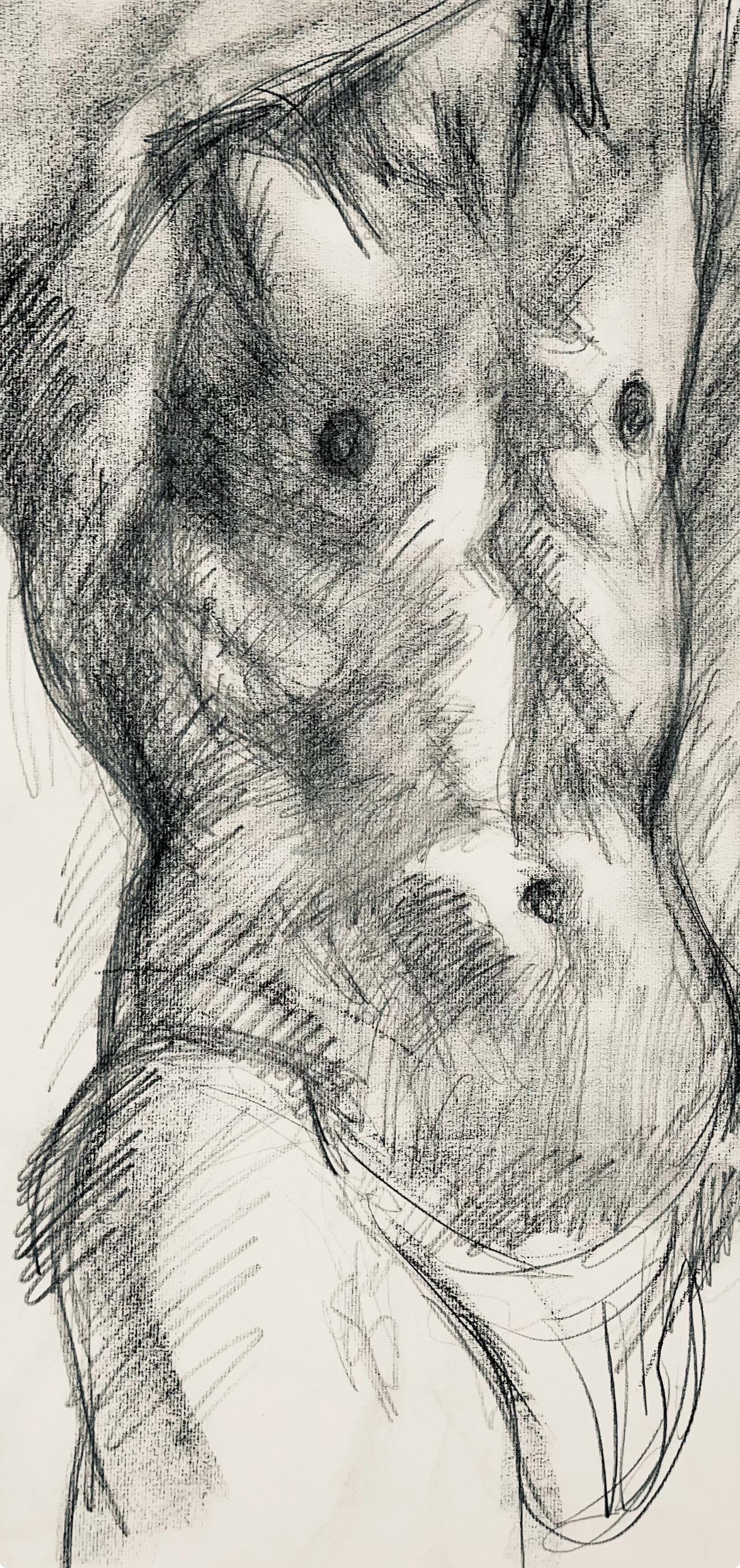 Ian Hornak, Renaissance Male Nude Figure Study, 1963, Original Drawing