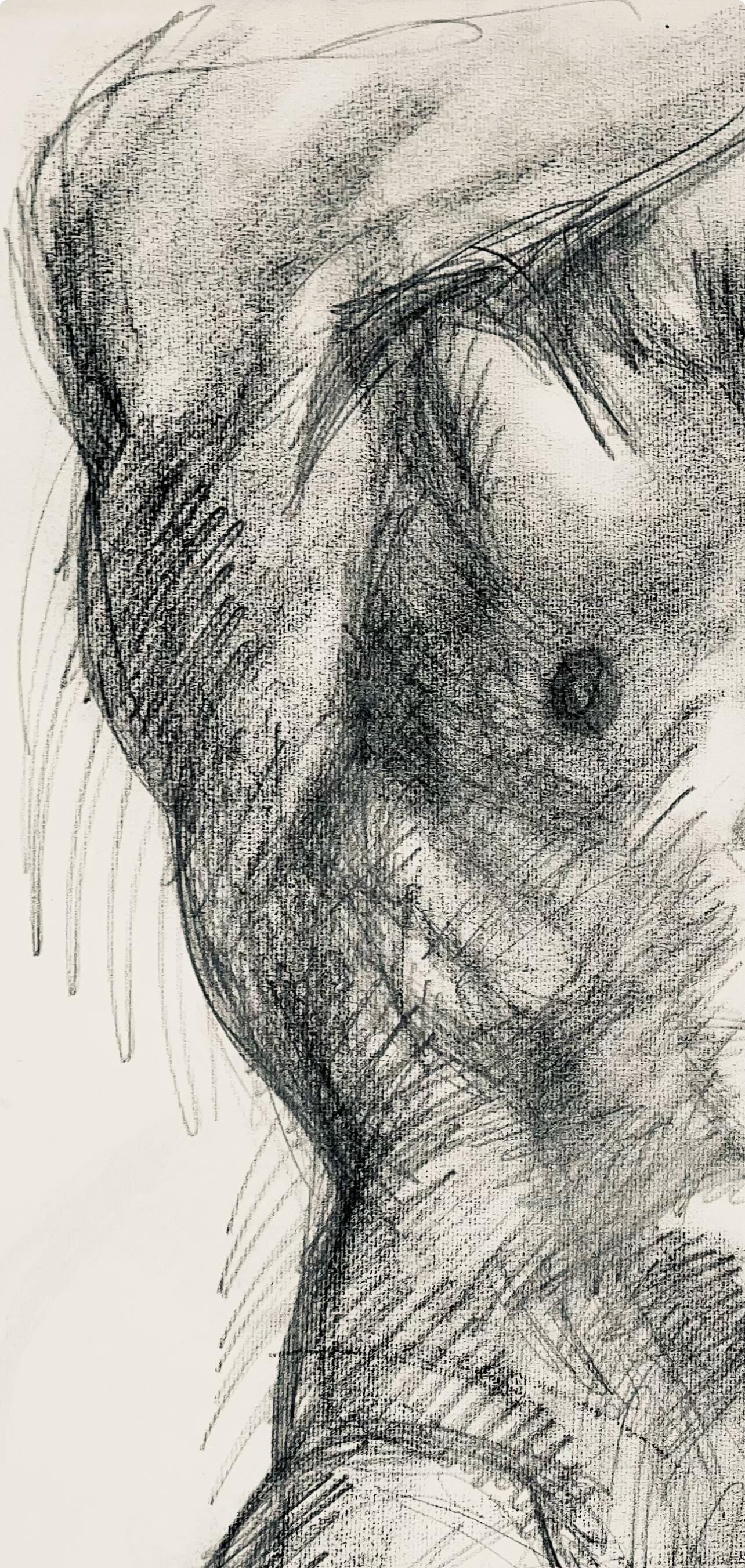 Ian Hornak, Renaissance Male Nude Figure Study, 1963, Original Drawing