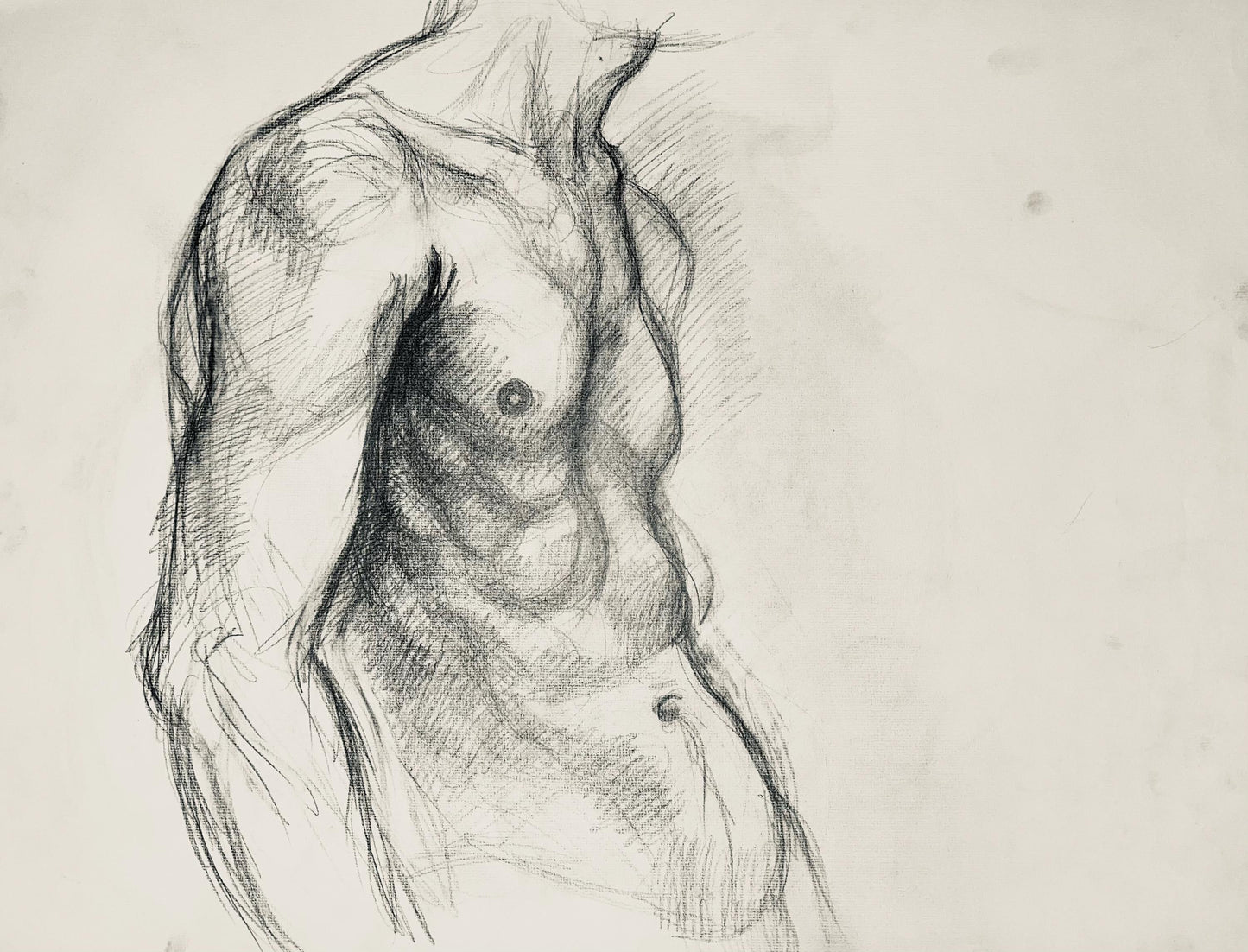 Ian Hornak, Renaissance Male Nude Figure Study, 1963, Original Drawing