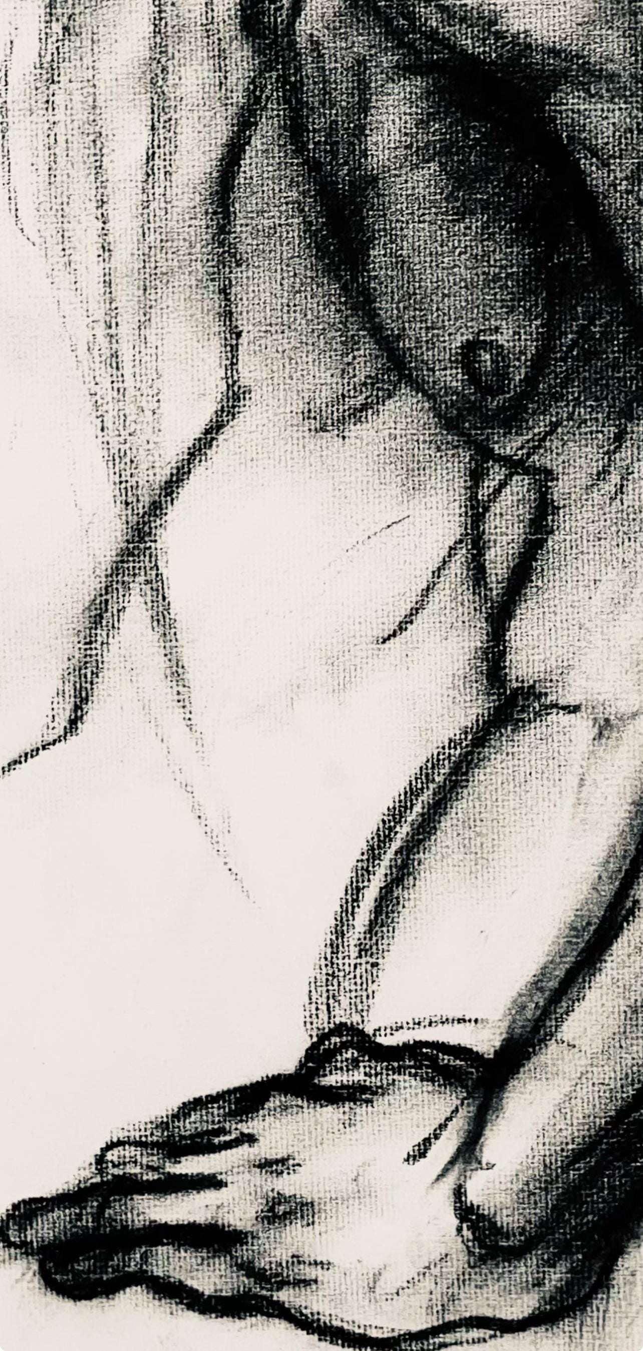 Ian Hornak, Renaissance Male Nude Figure Study, 1963, Original Drawing