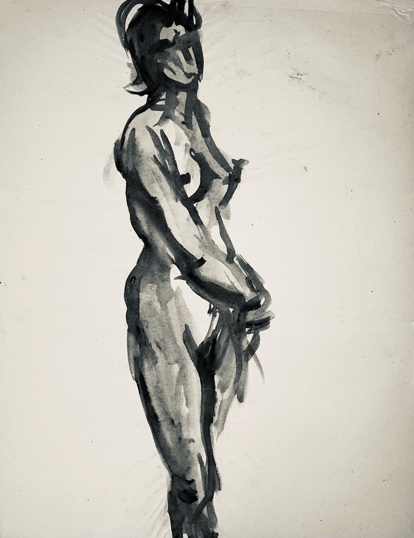 Ian Hornak, Renaissance Female Nude Figure Study, 1963, Original Drawing